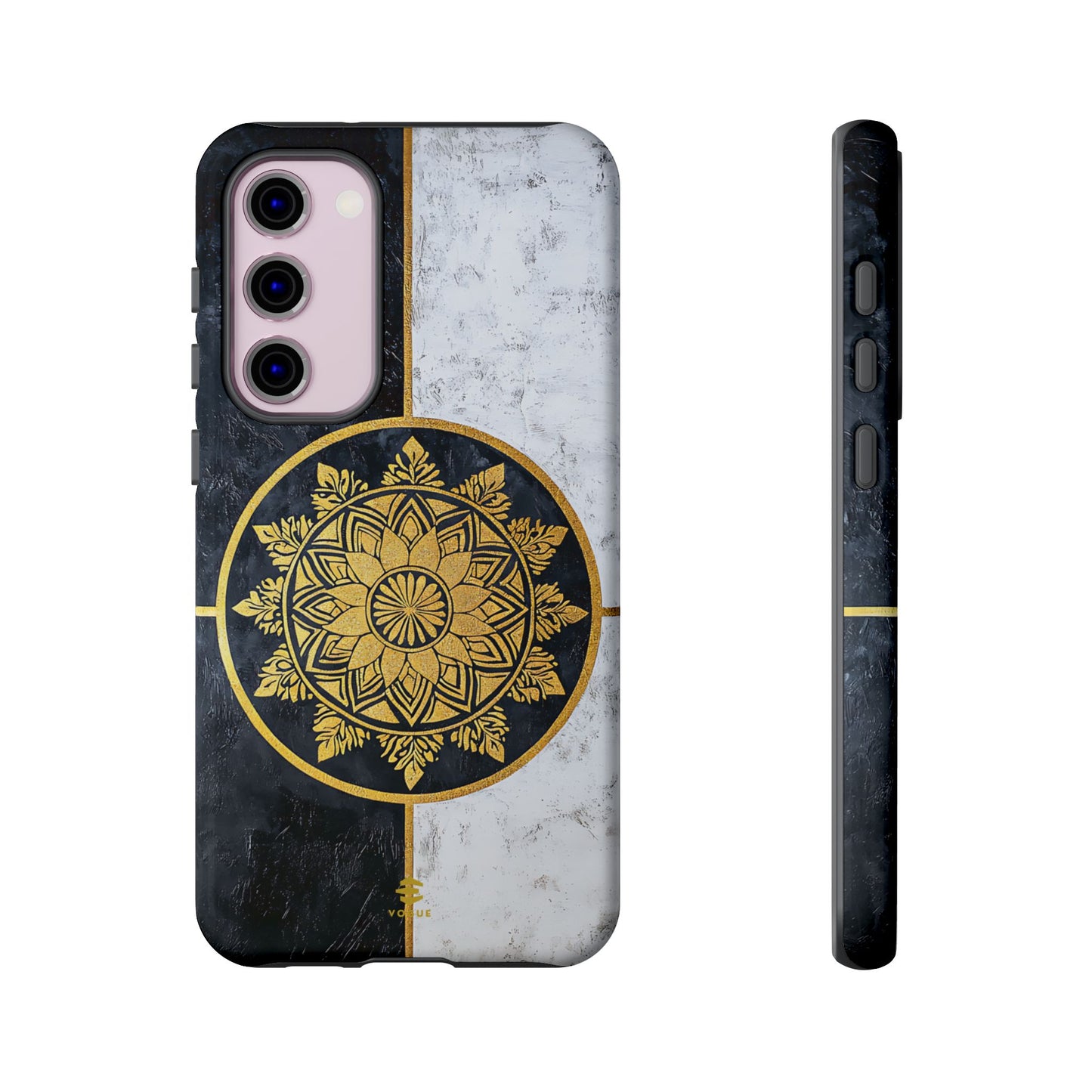 Funda para Samsung con diseño de mandala dorado