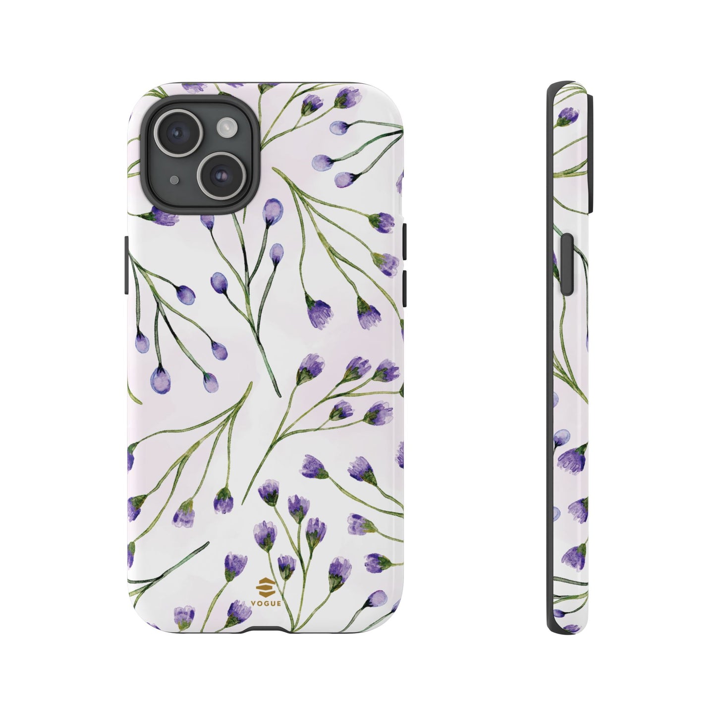 Funda para iPhone con diseño de flores de color lila