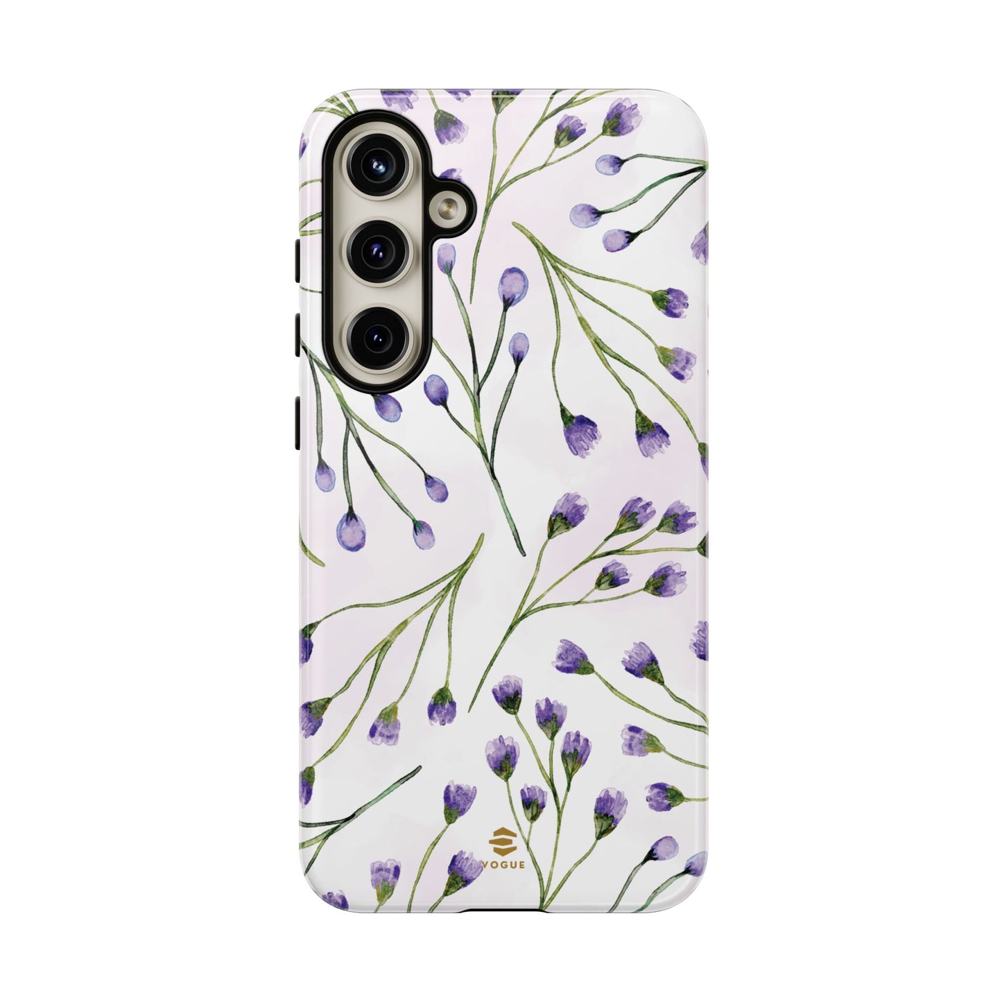 Funda para Samsung con diseño de flores de color lila