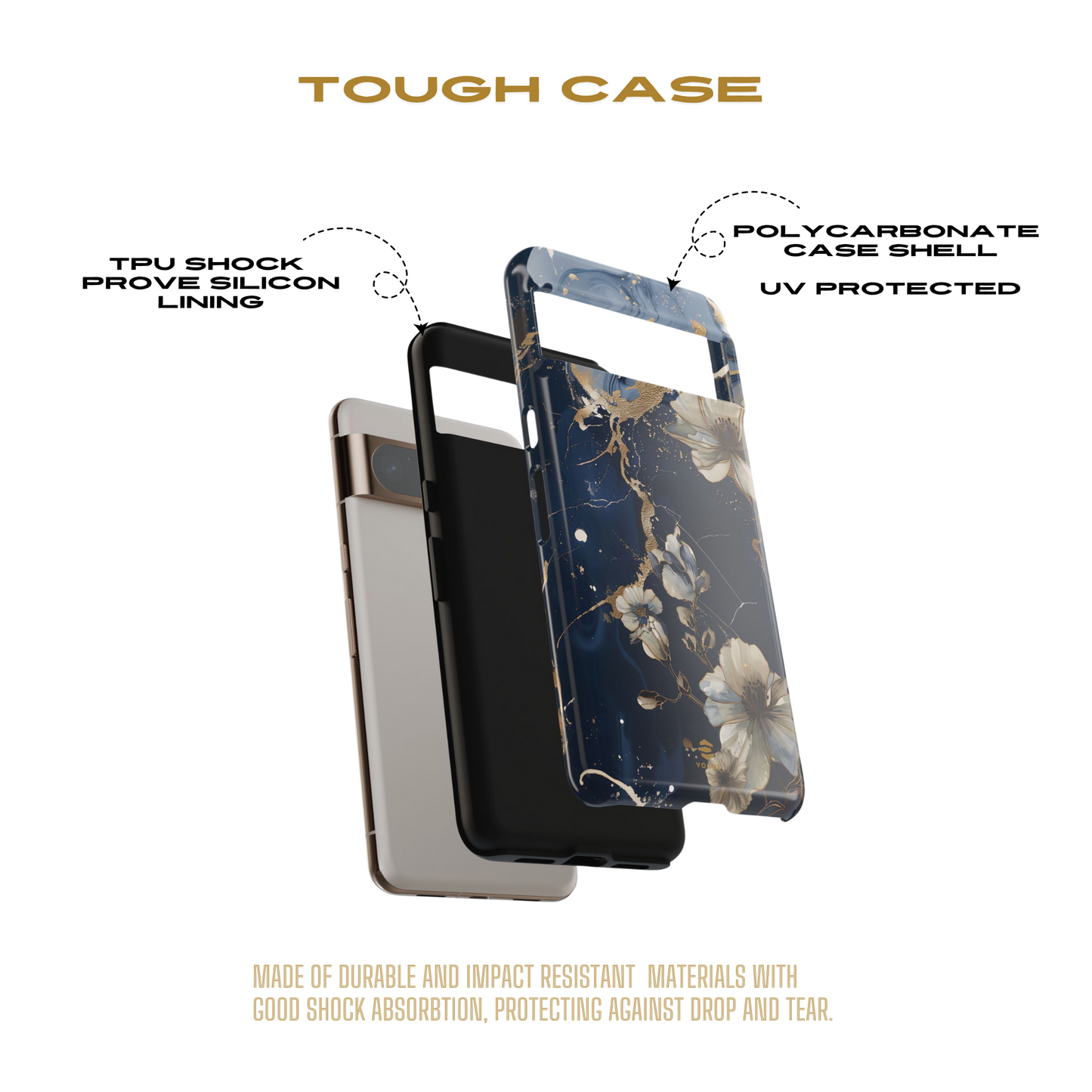 Funda para Google con diseño floral de mármol