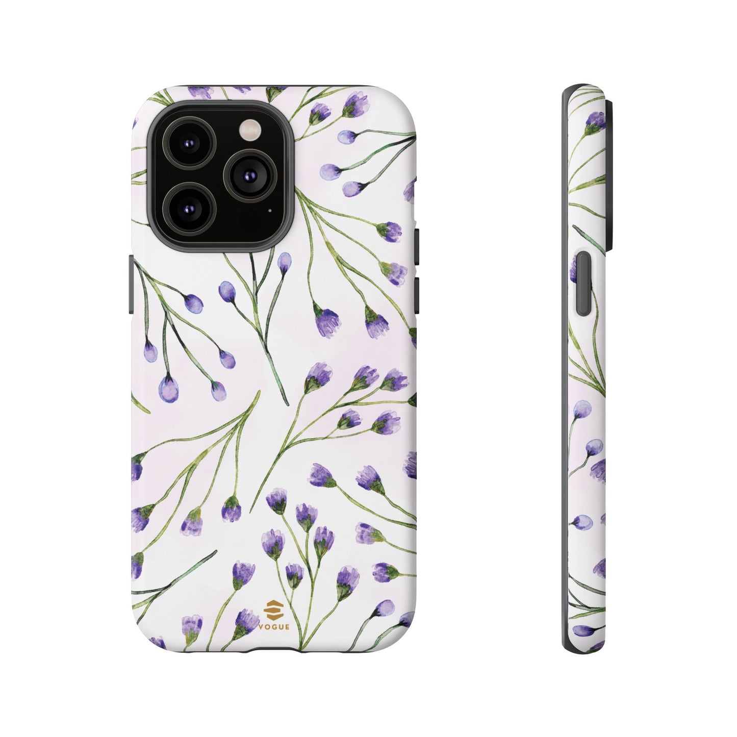 Funda para iPhone con diseño de flores de color lila