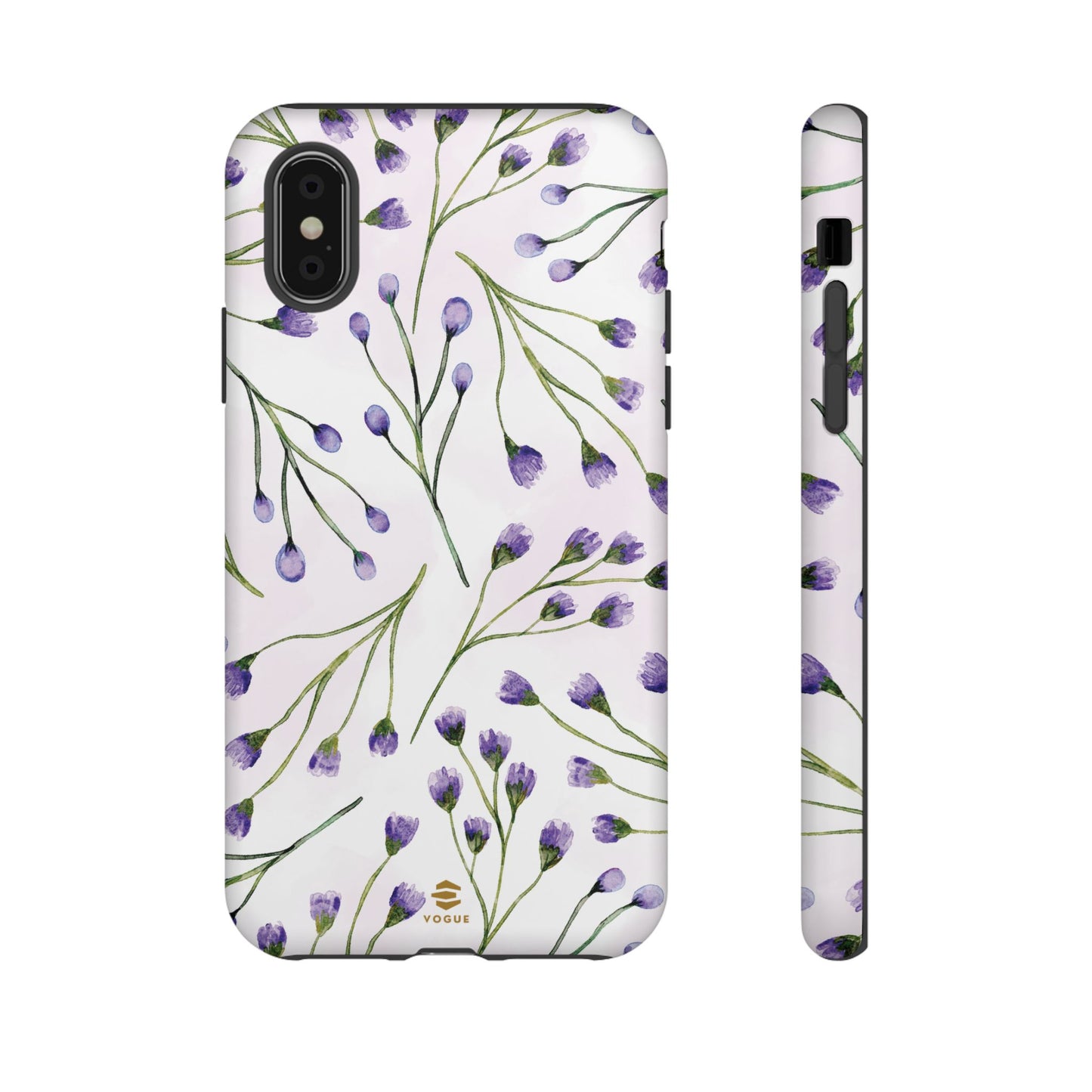 Funda para iPhone con diseño de flores de color lila