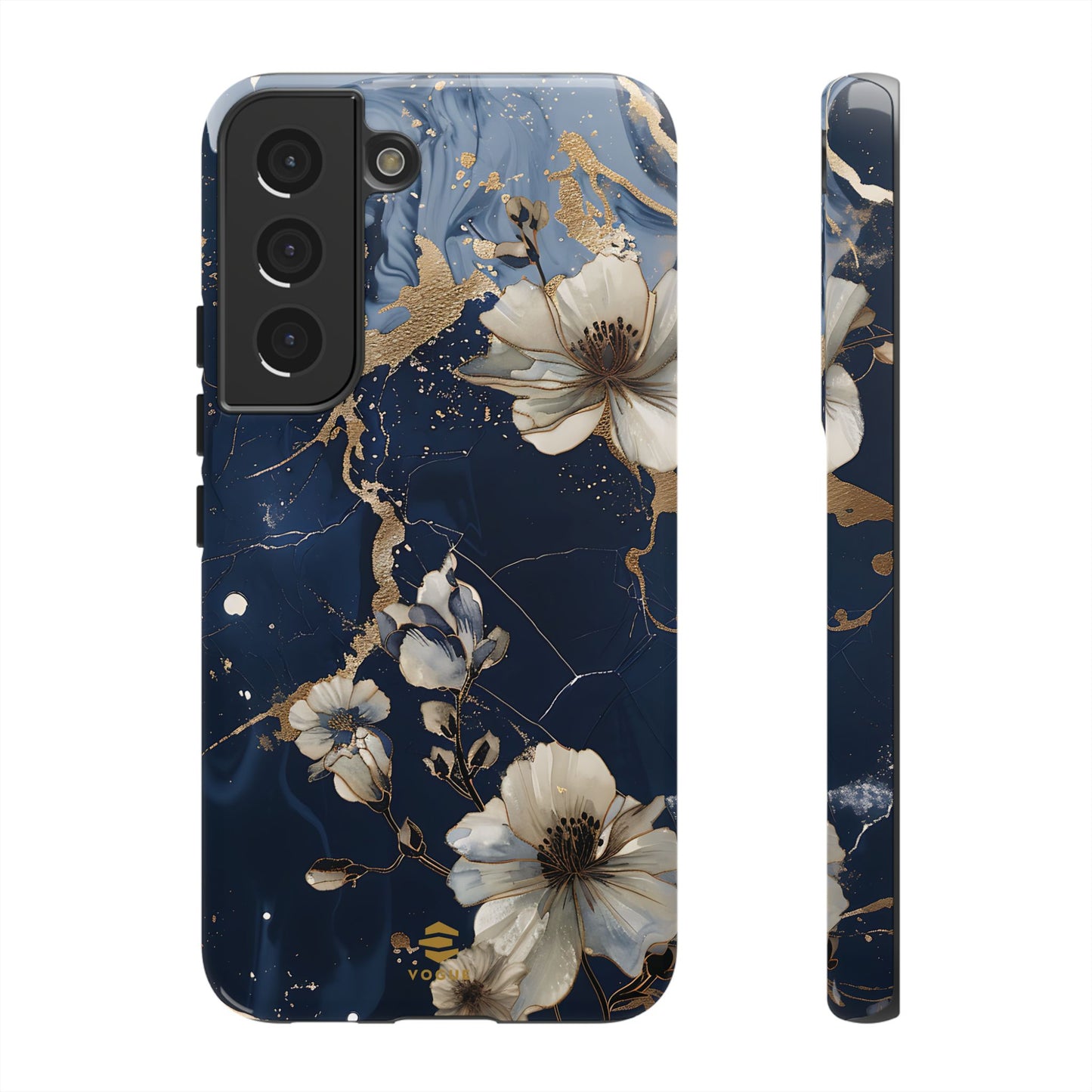 Funda Samsung con diseño floral de mármol