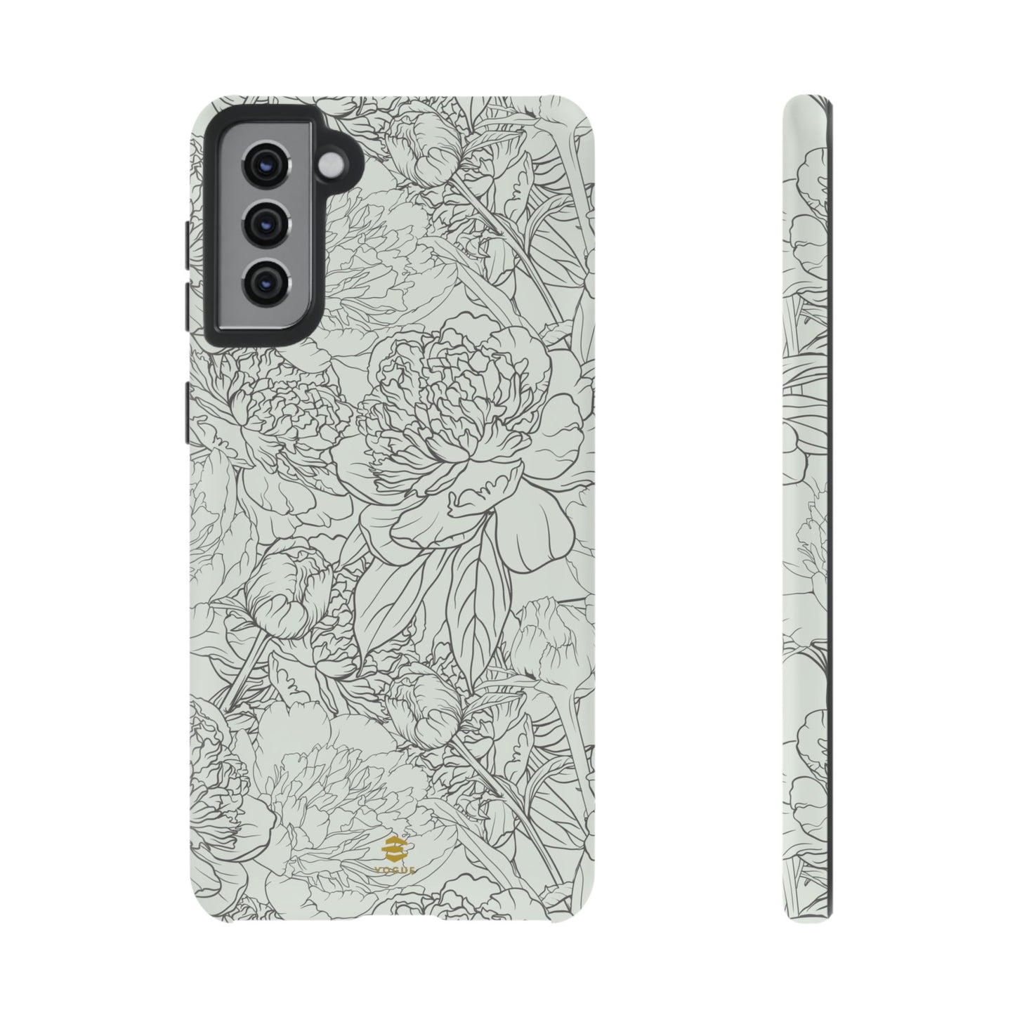 Funda para Samsung con diseño de peonías y salvia