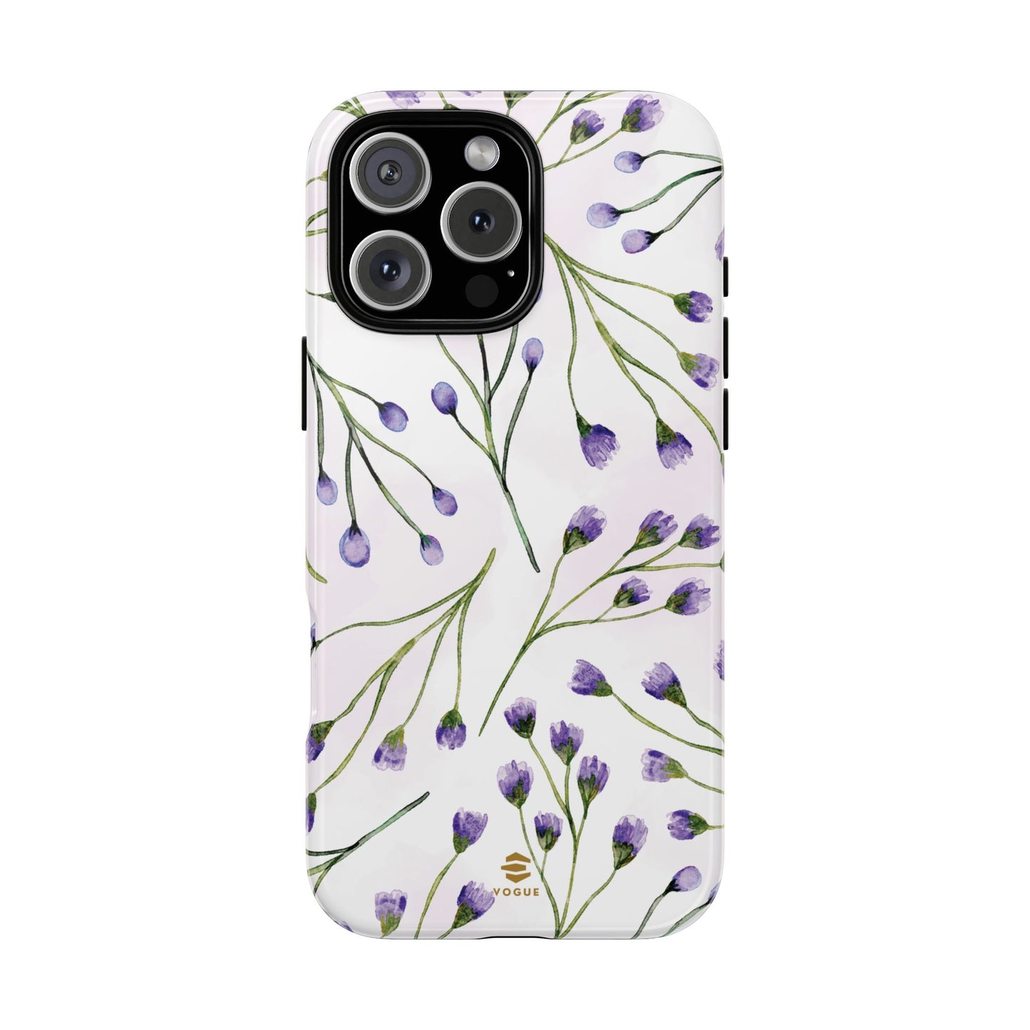 Funda para iPhone con diseño de flores de color lila