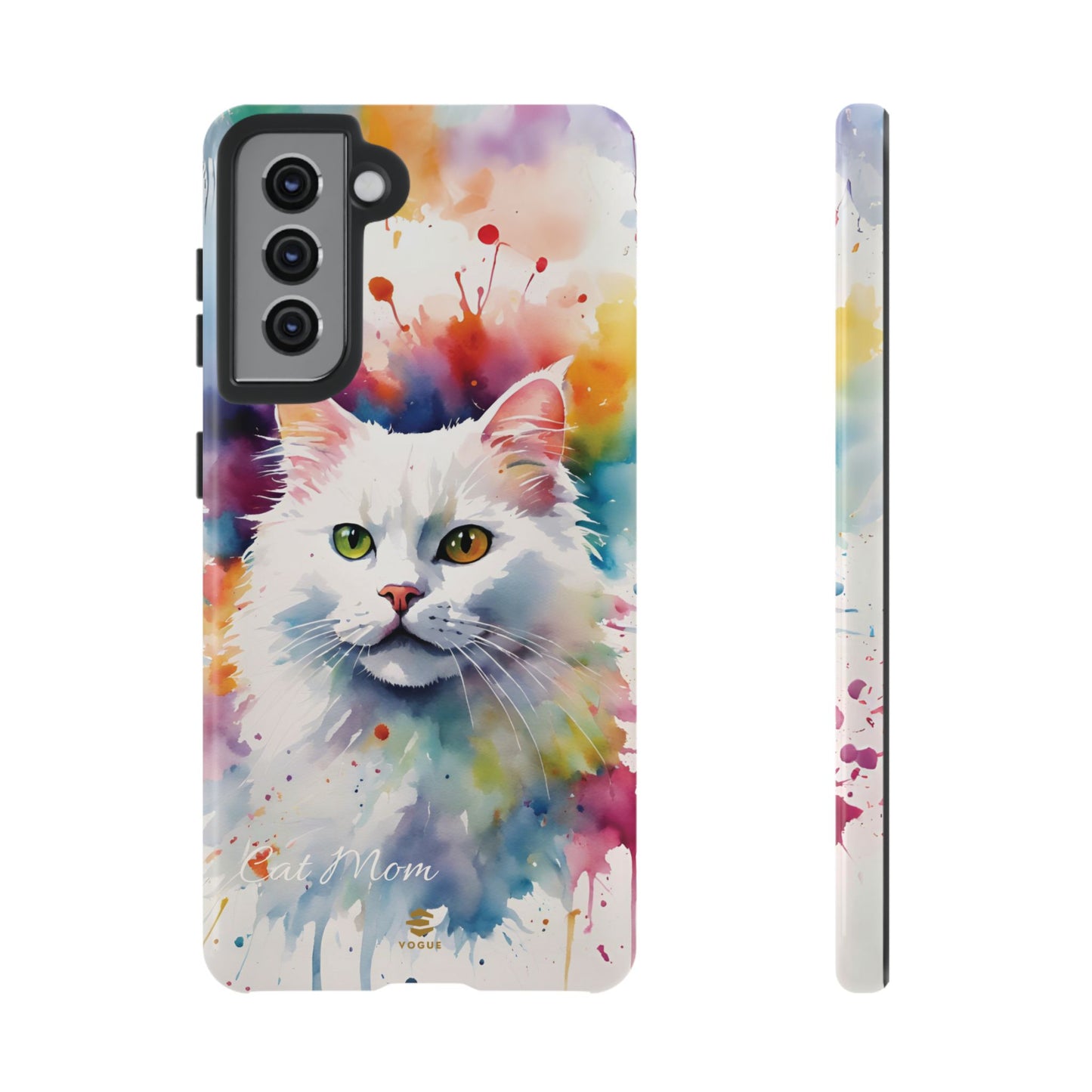 Custom White Cat Samsung Galaxy Tough Phone Case