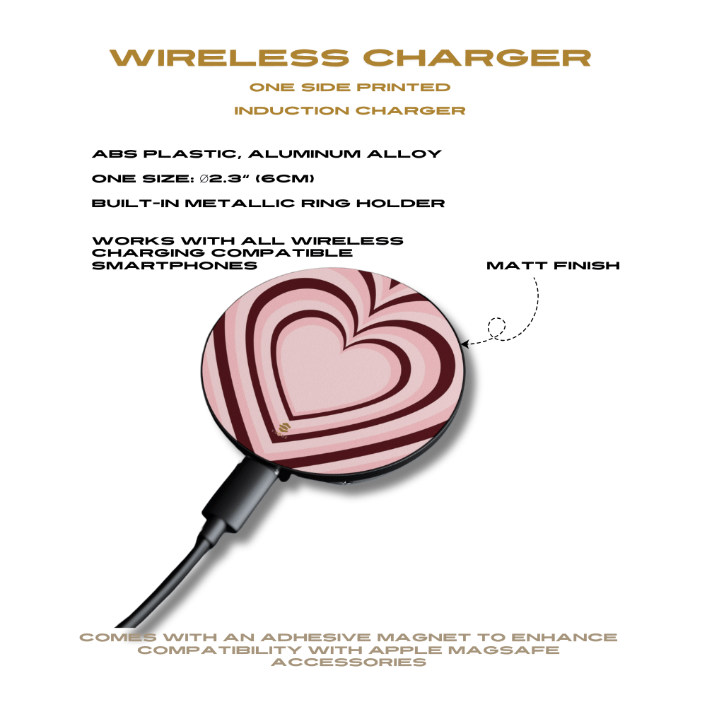 Burgundy Hearts Induction Charger
