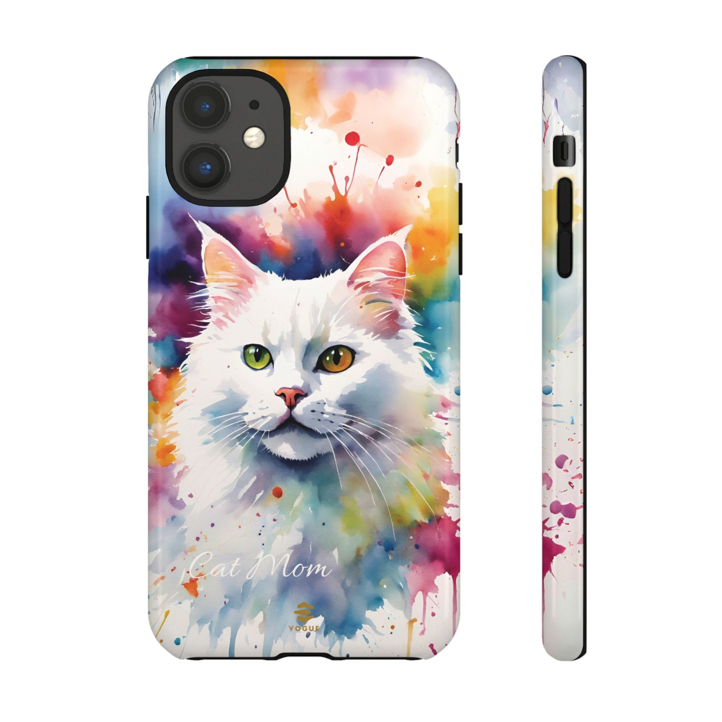 Custom White Cat iPhone Tough Case