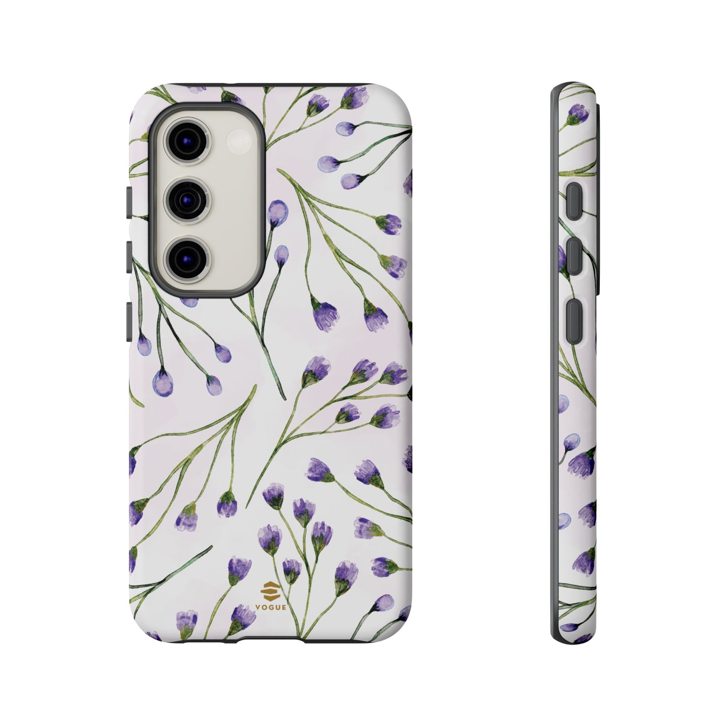 Funda para Samsung con diseño de flores de color lila