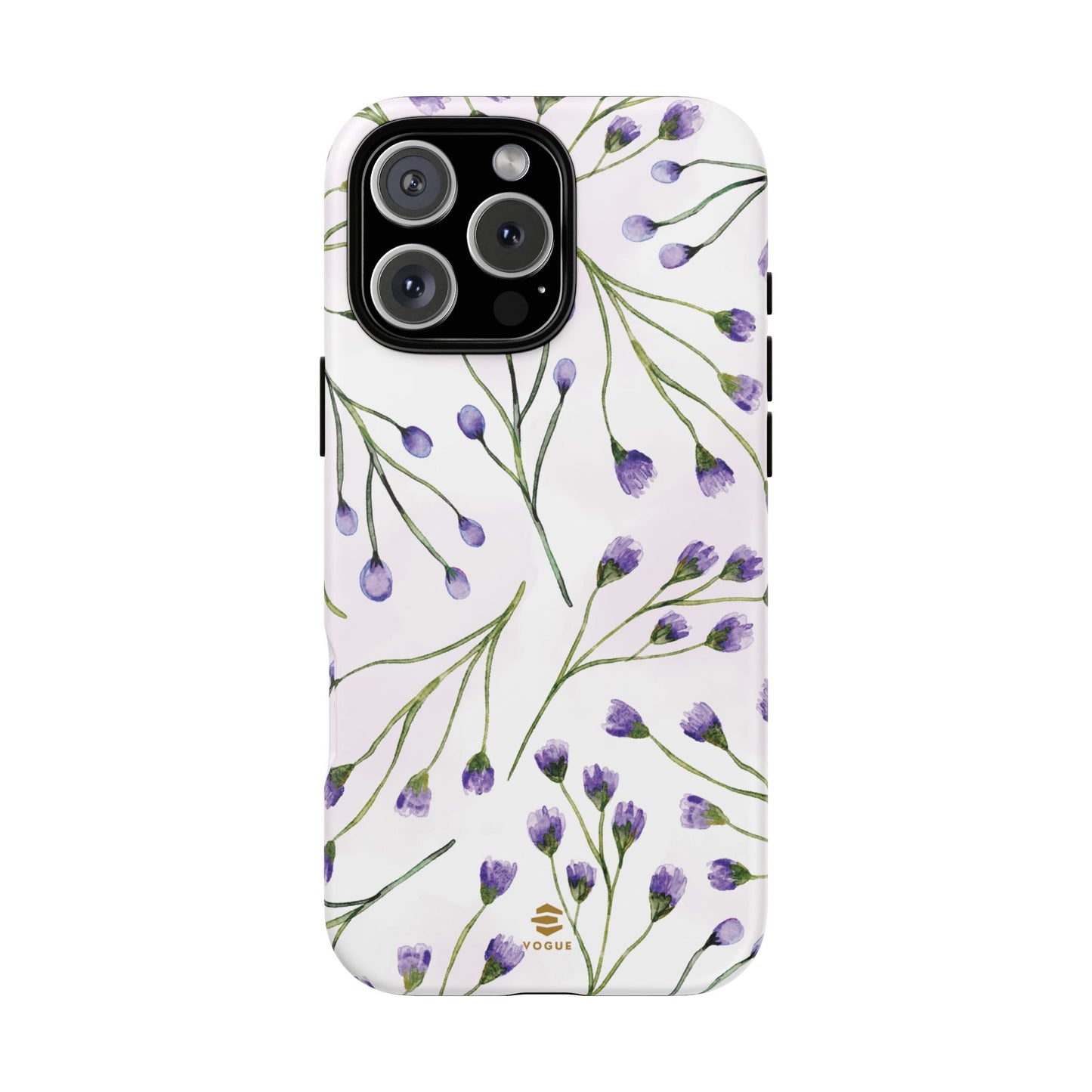 Funda para iPhone con diseño de flores de color lila