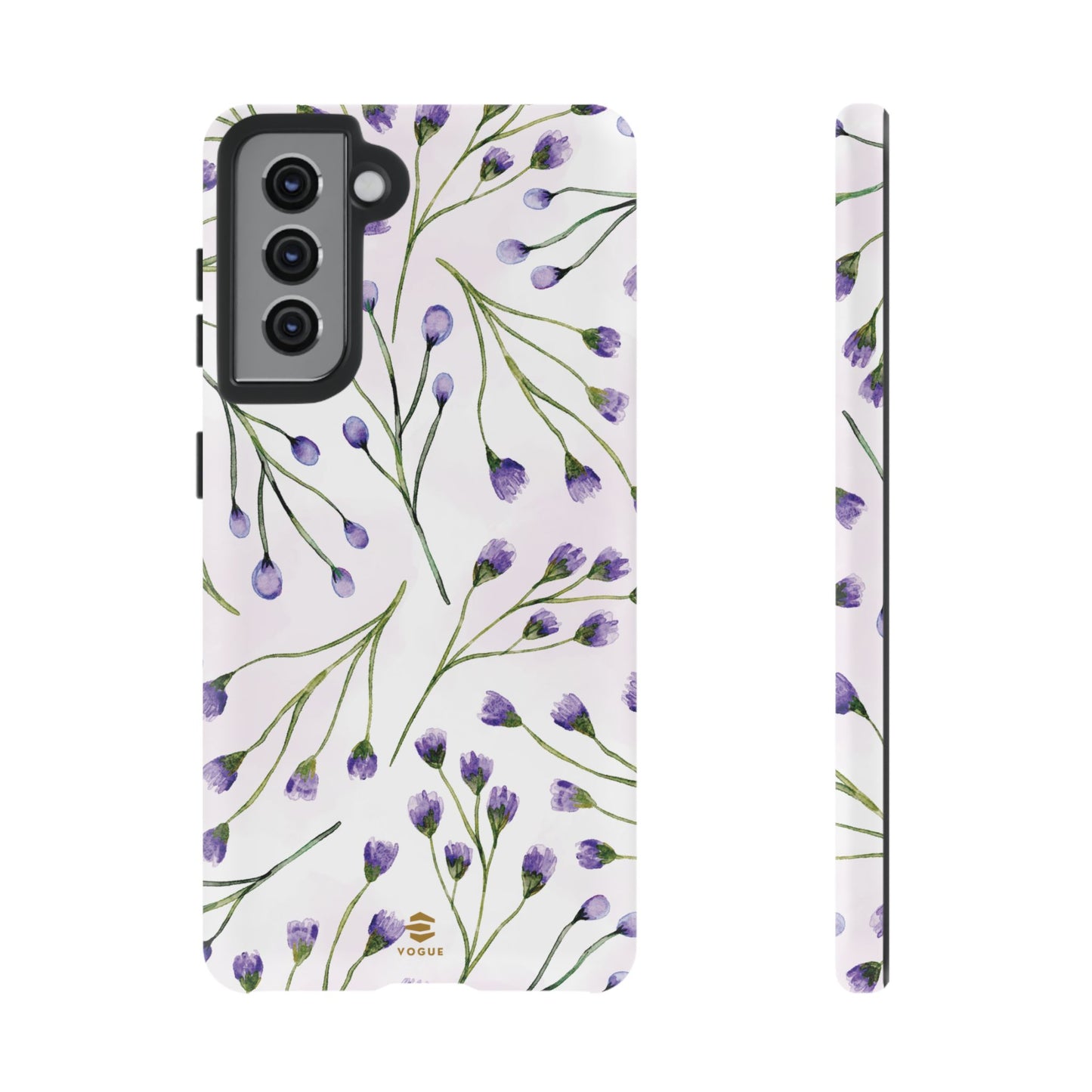 Funda para Samsung con diseño de flores de color lila