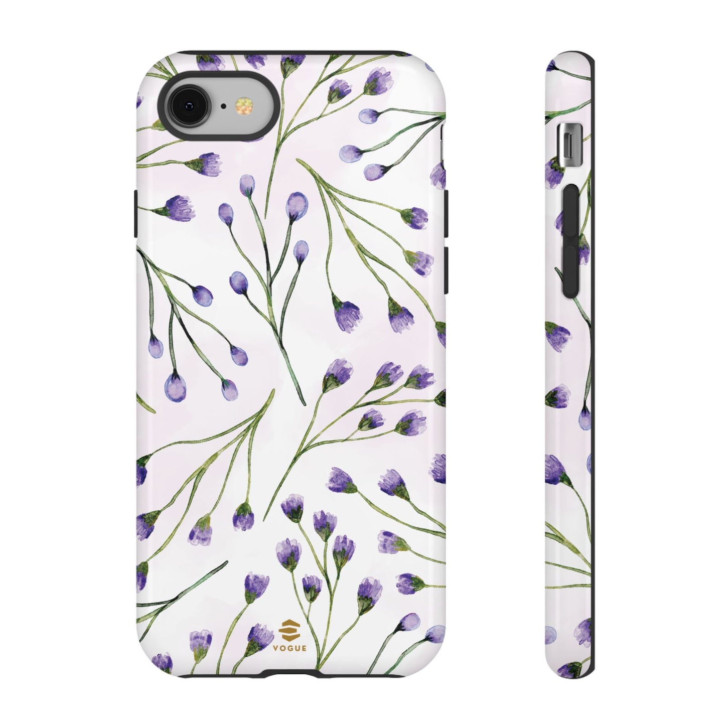 Funda para iPhone con diseño de flores de color lila