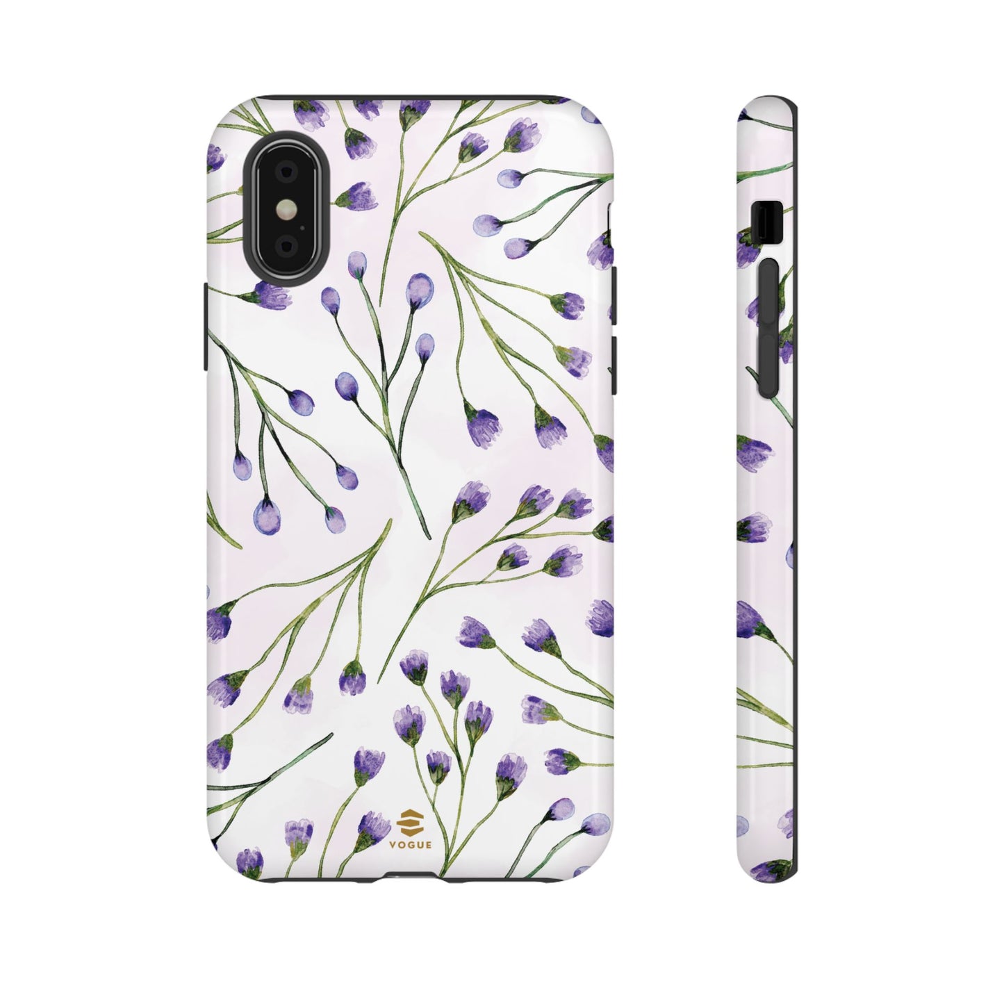 Funda para iPhone con diseño de flores de color lila