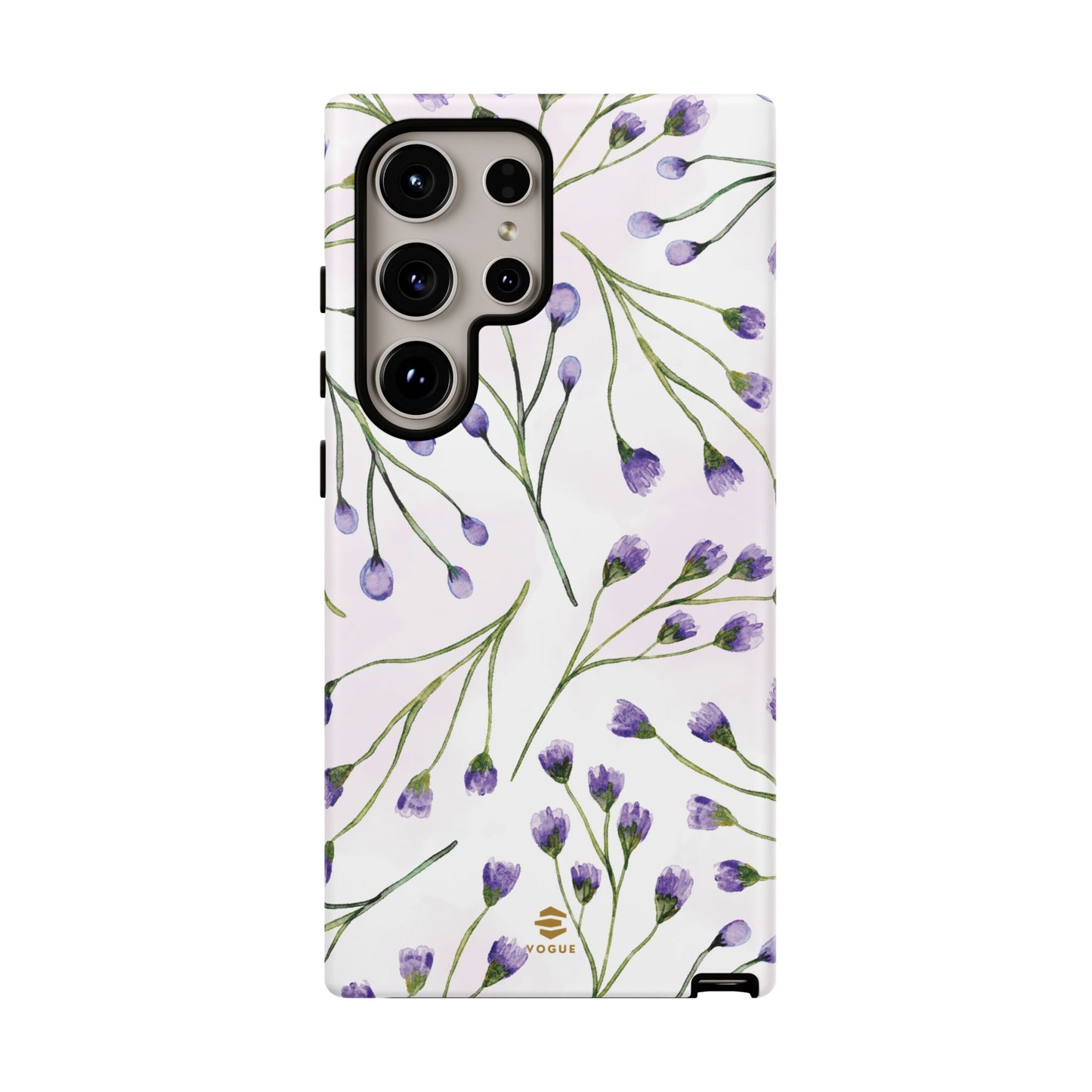 Funda para Samsung con diseño de flores de color lila