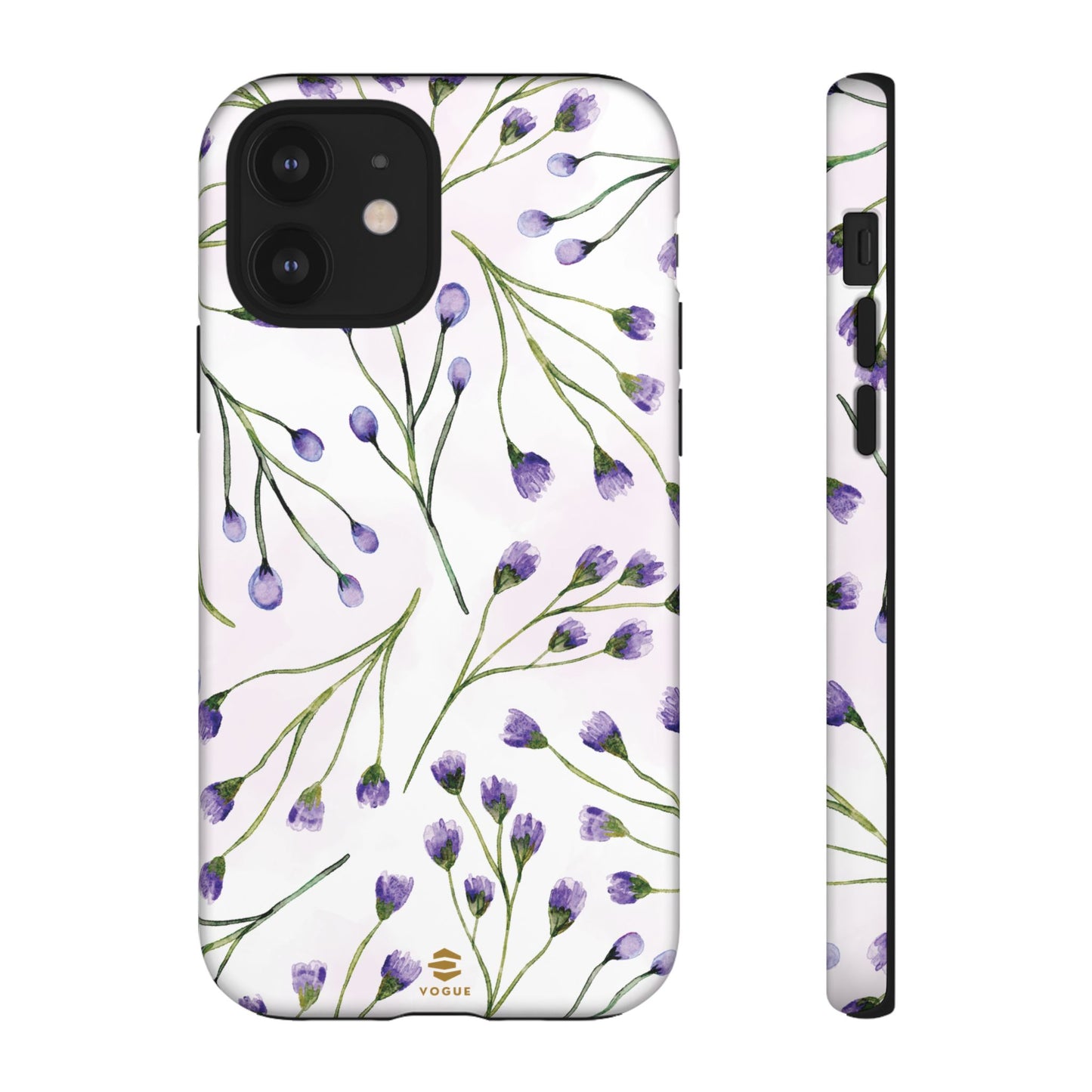 Funda para iPhone con diseño de flores de color lila