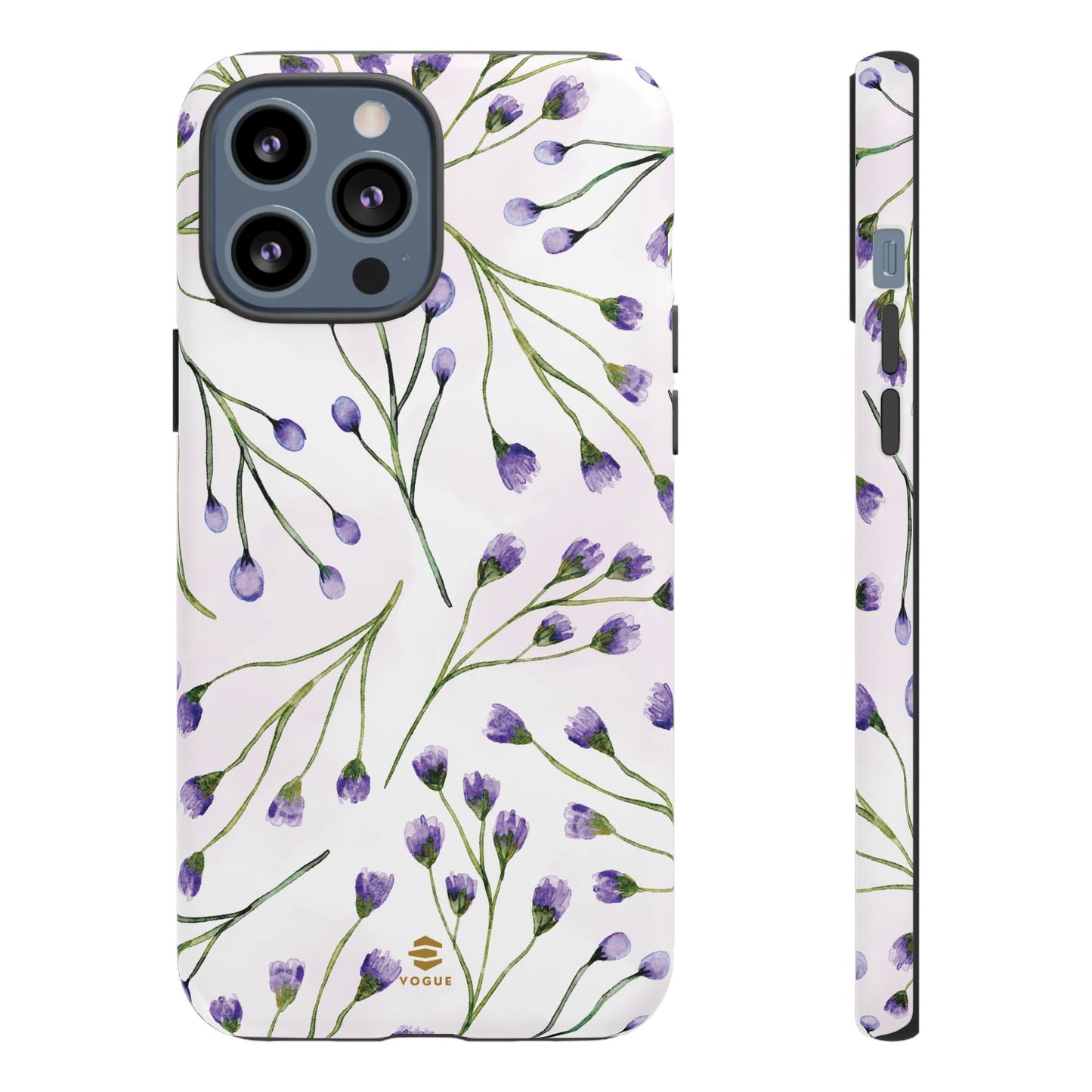 Funda para iPhone con diseño de flores de color lila