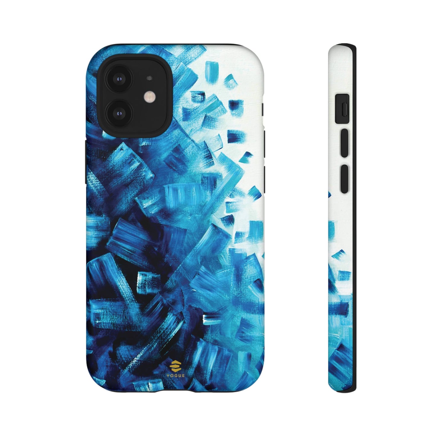 Funda para iPhone con diseño de océano pixelado en azul
