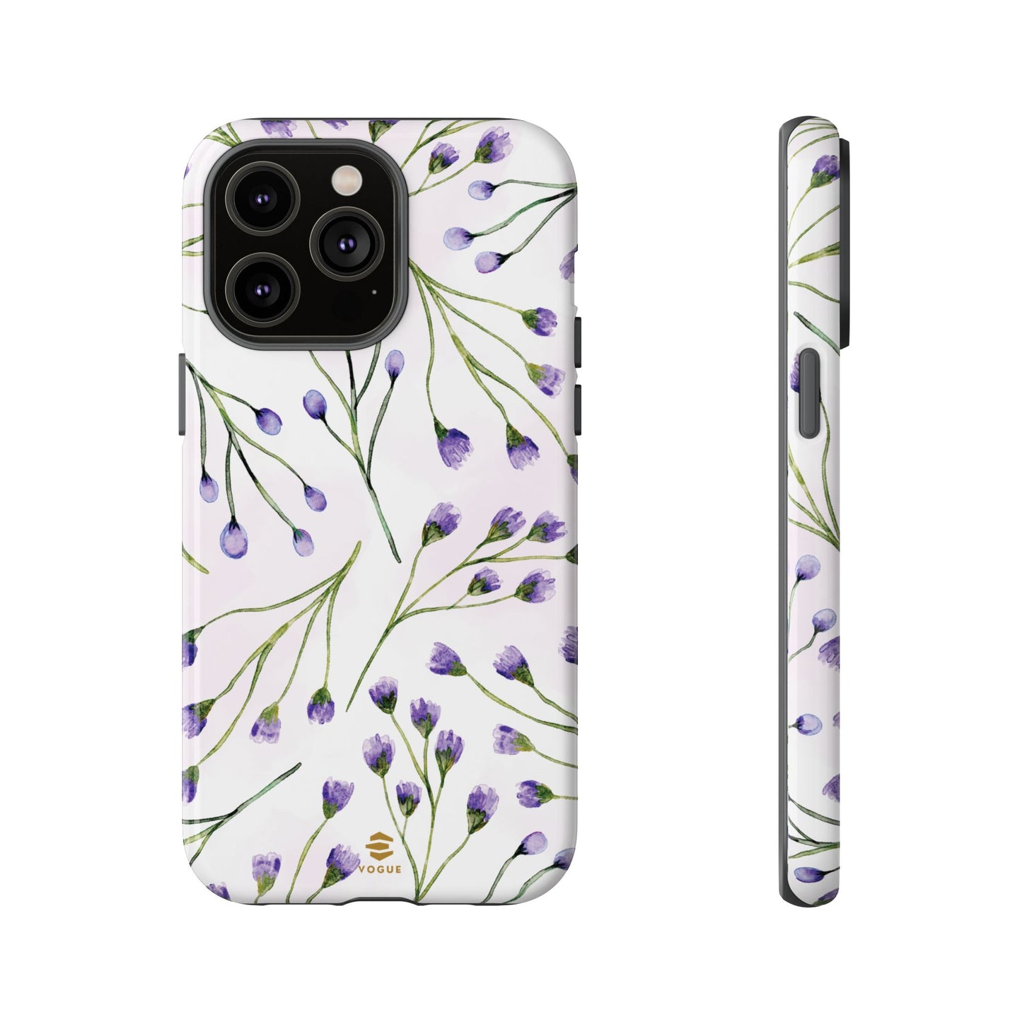 Funda para iPhone con diseño de flores de color lila