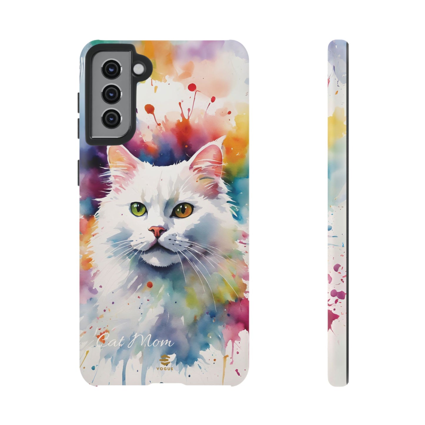 Custom White Cat Samsung Galaxy Tough Phone Case