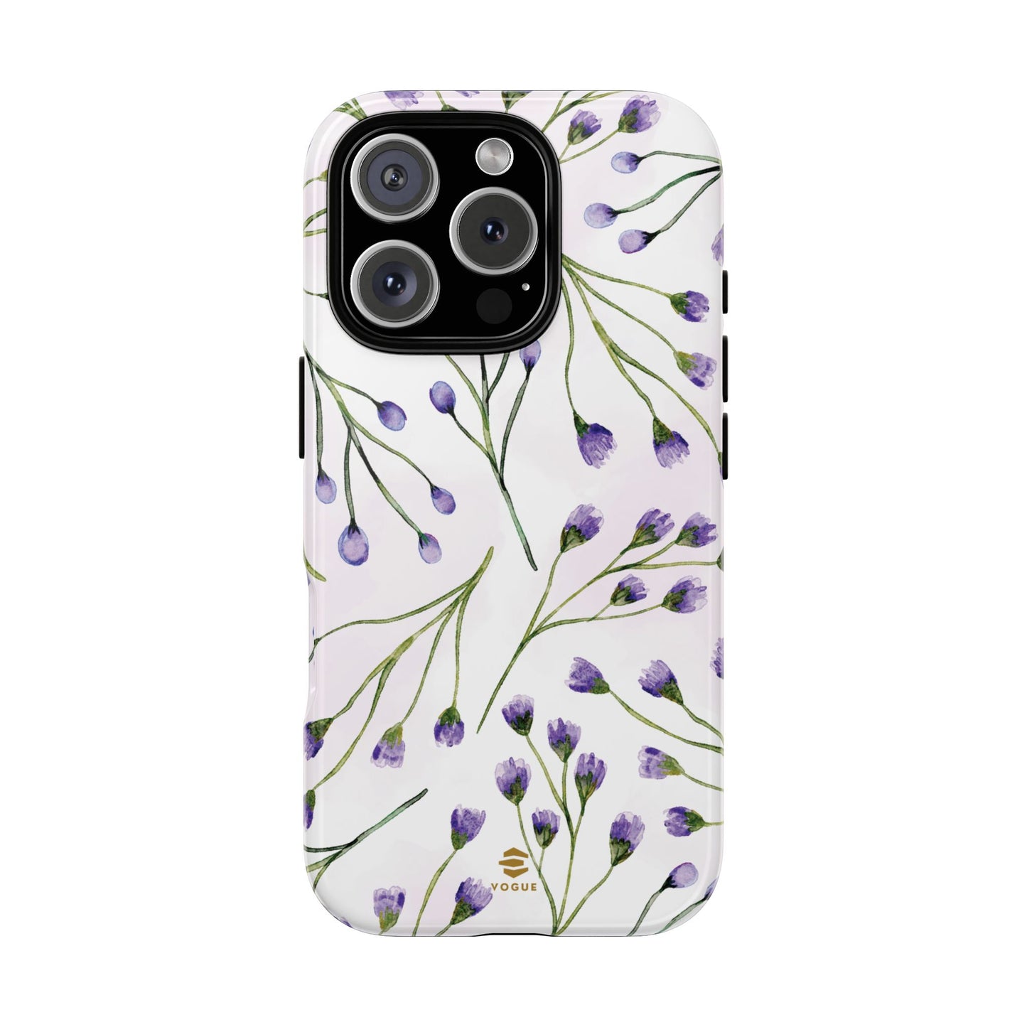 Funda para iPhone con diseño de flores de color lila