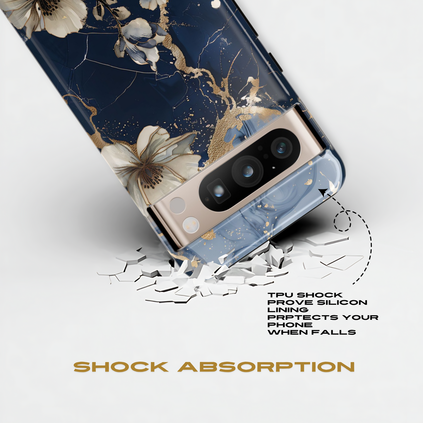 Funda para Google con diseño floral de mármol