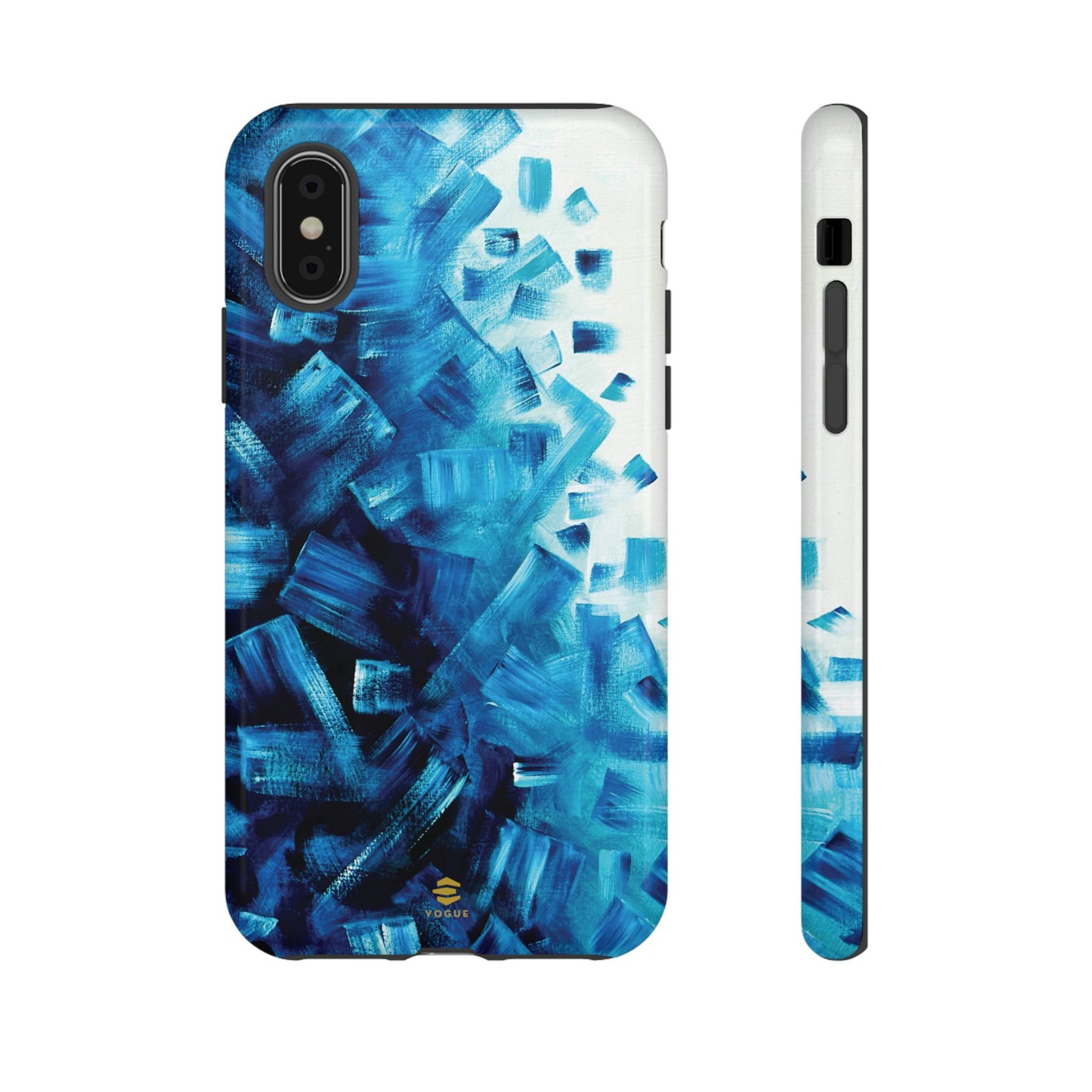 Funda para iPhone con diseño de océano pixelado en azul