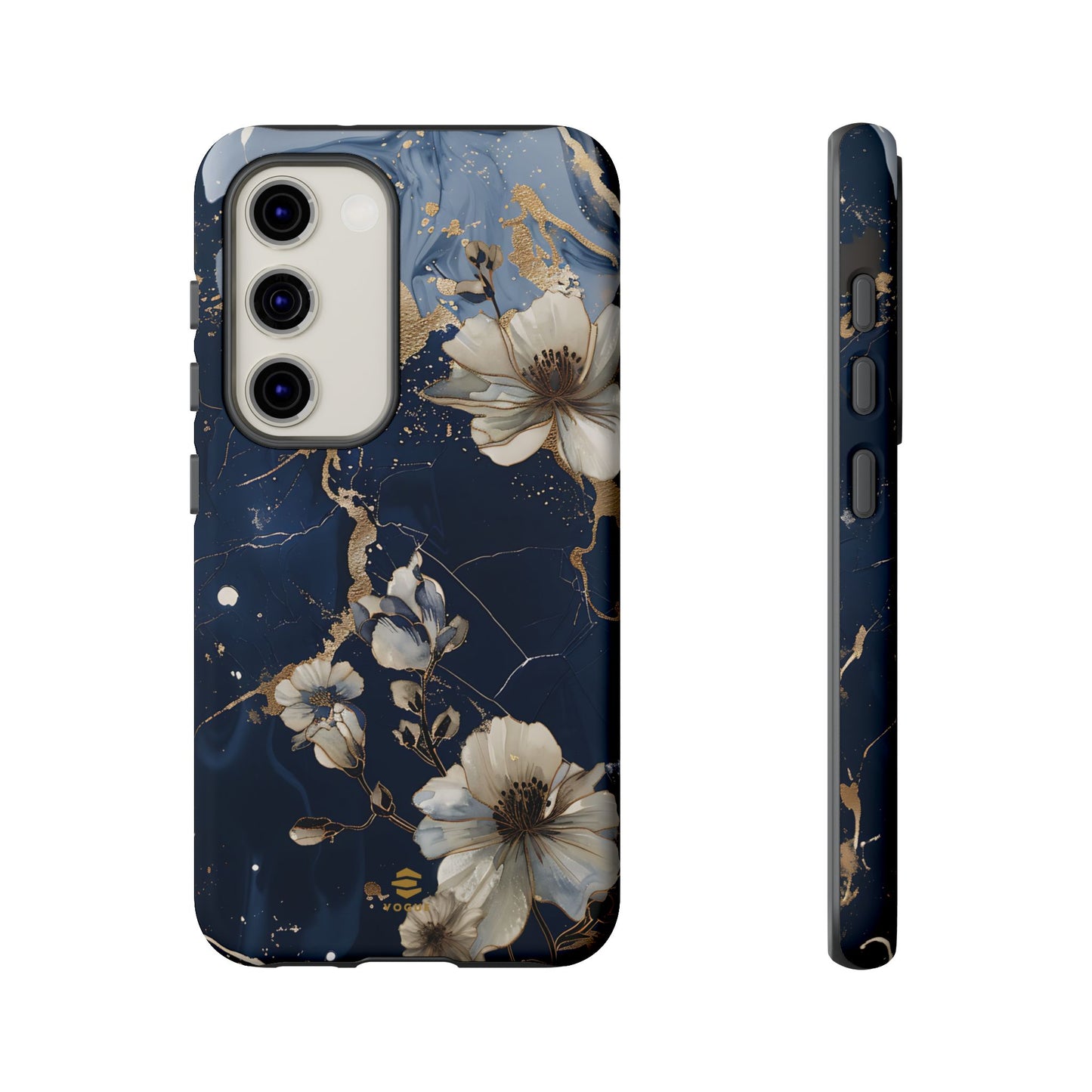 Funda Samsung con diseño floral de mármol