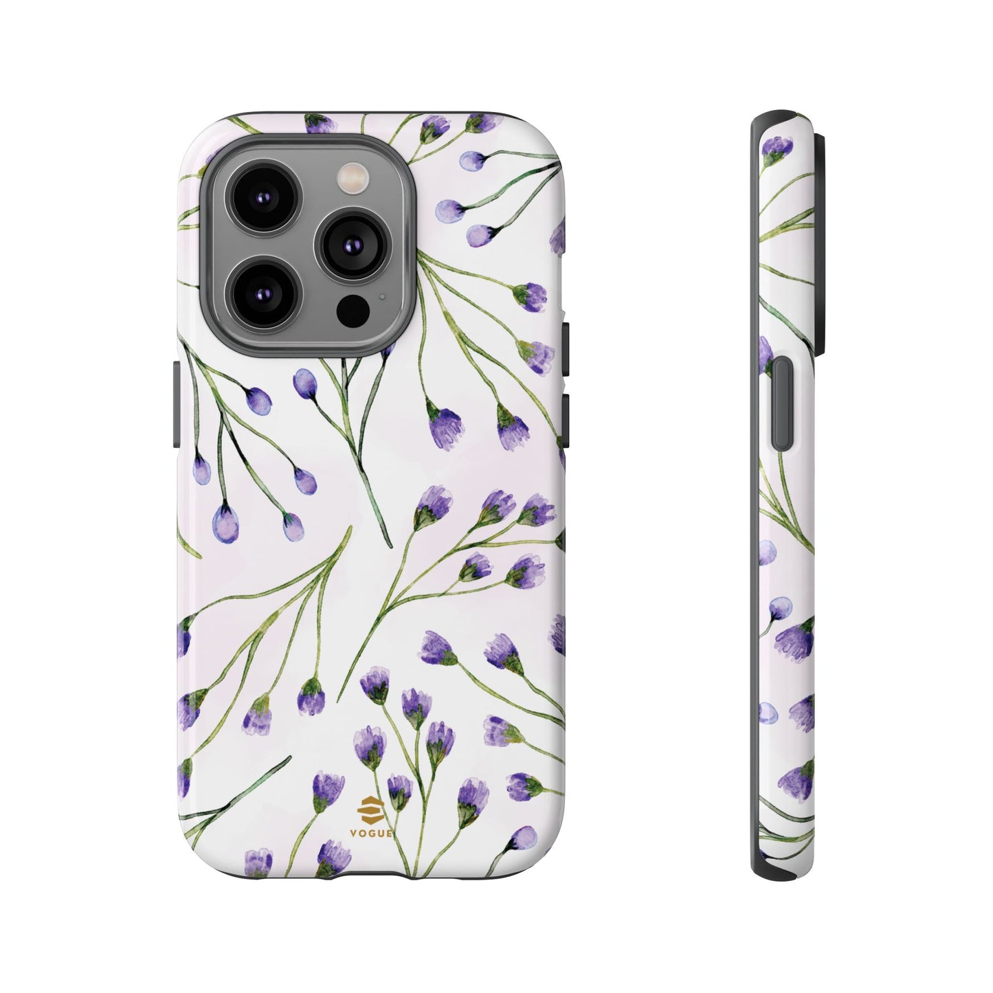 Funda para iPhone con diseño de flores de color lila