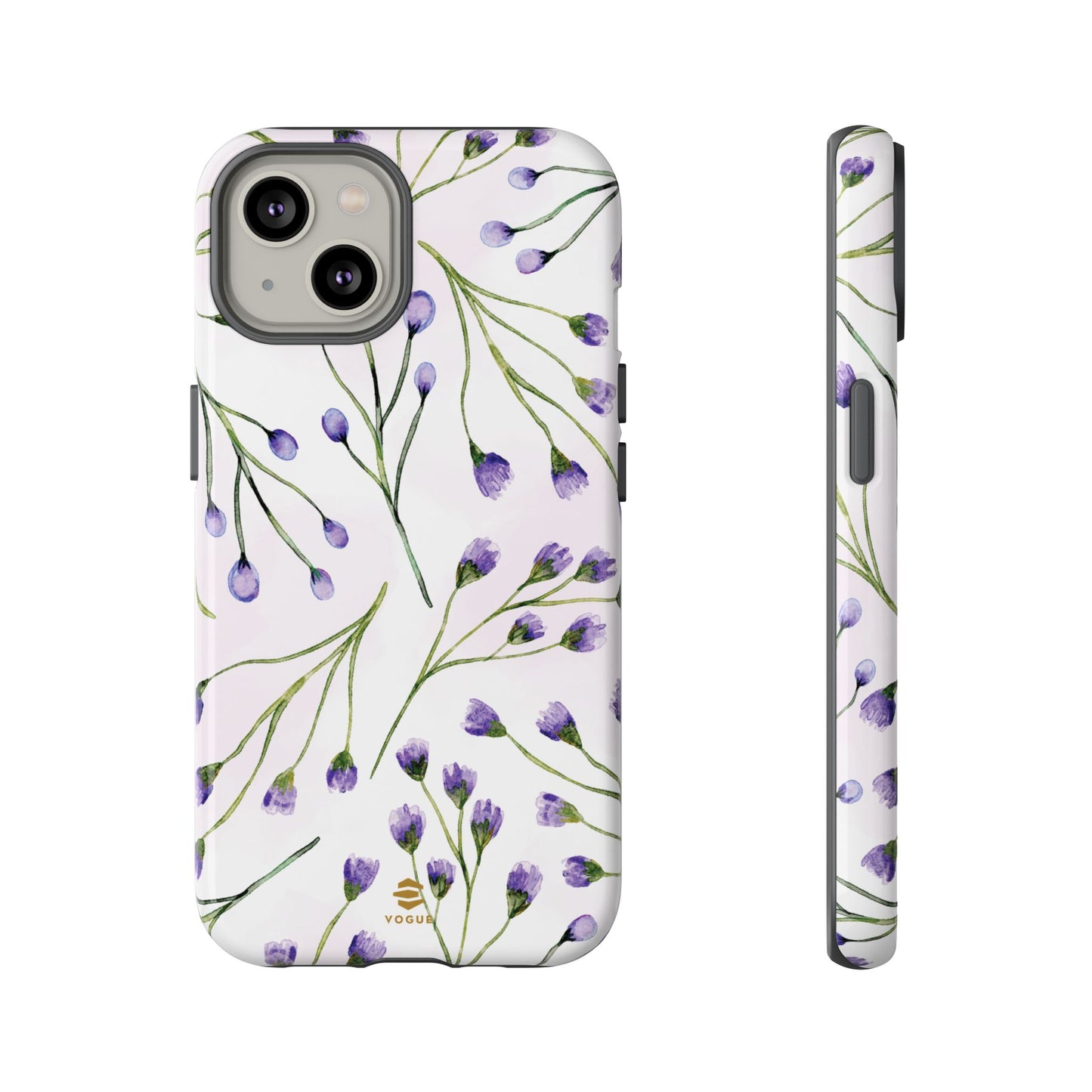 Funda para iPhone con diseño de flores de color lila
