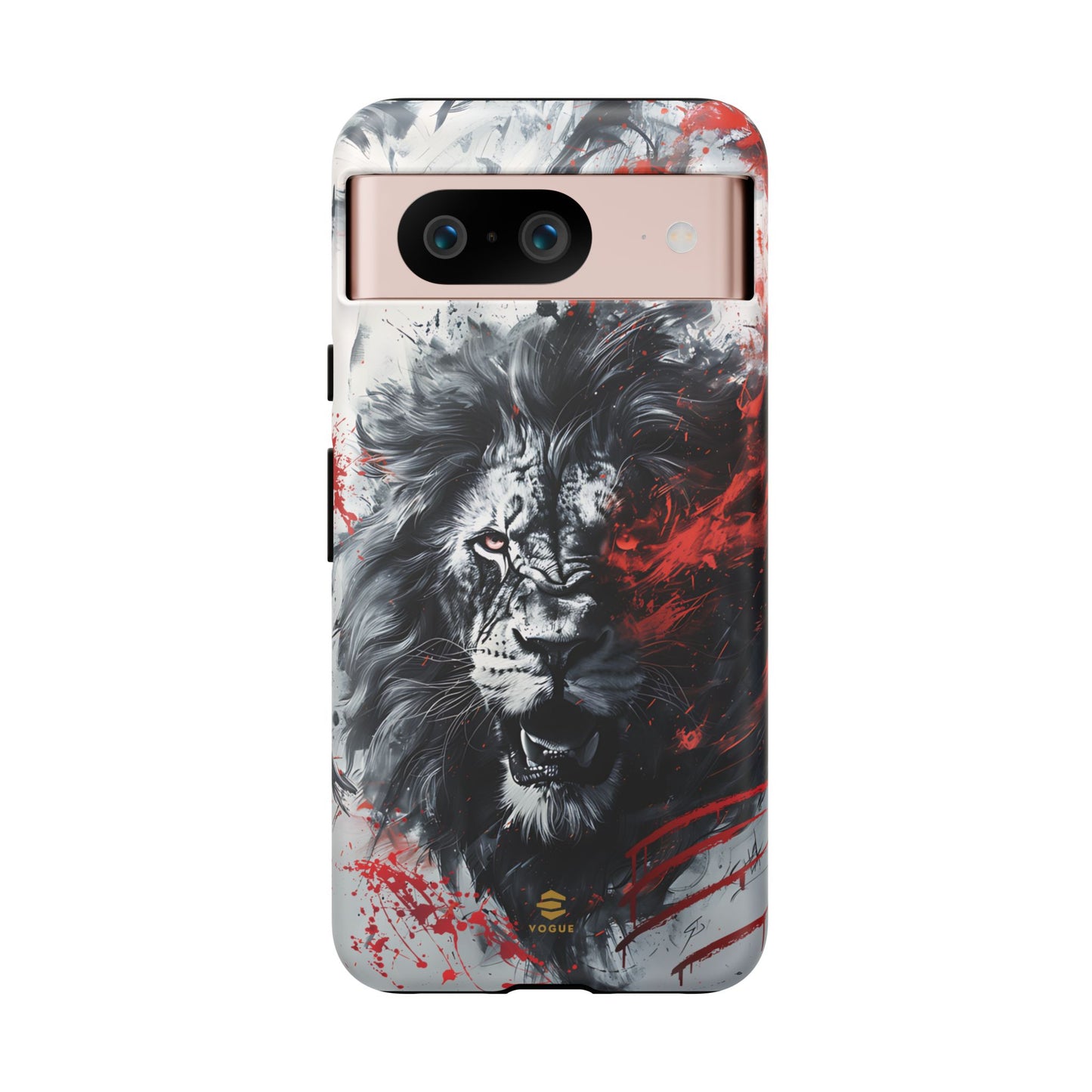 Estuche de Google con arte del león rugiente