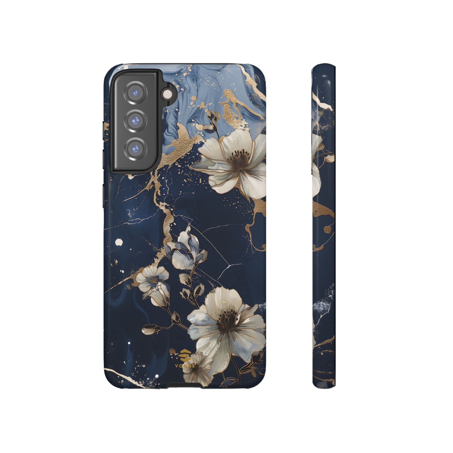 Funda Samsung con diseño floral de mármol