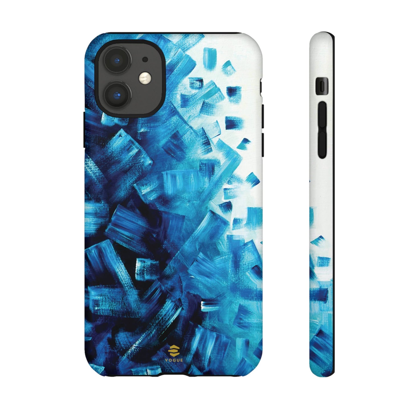 Funda para iPhone con diseño de océano pixelado en azul