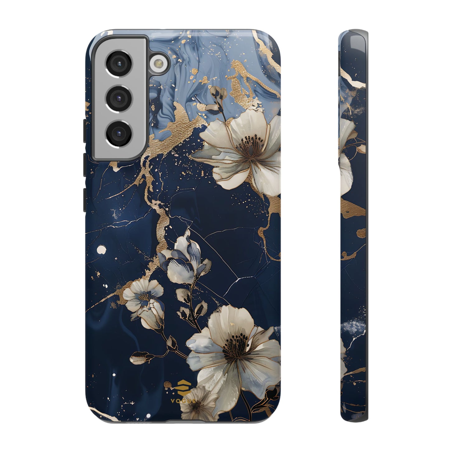 Funda Samsung con diseño floral de mármol