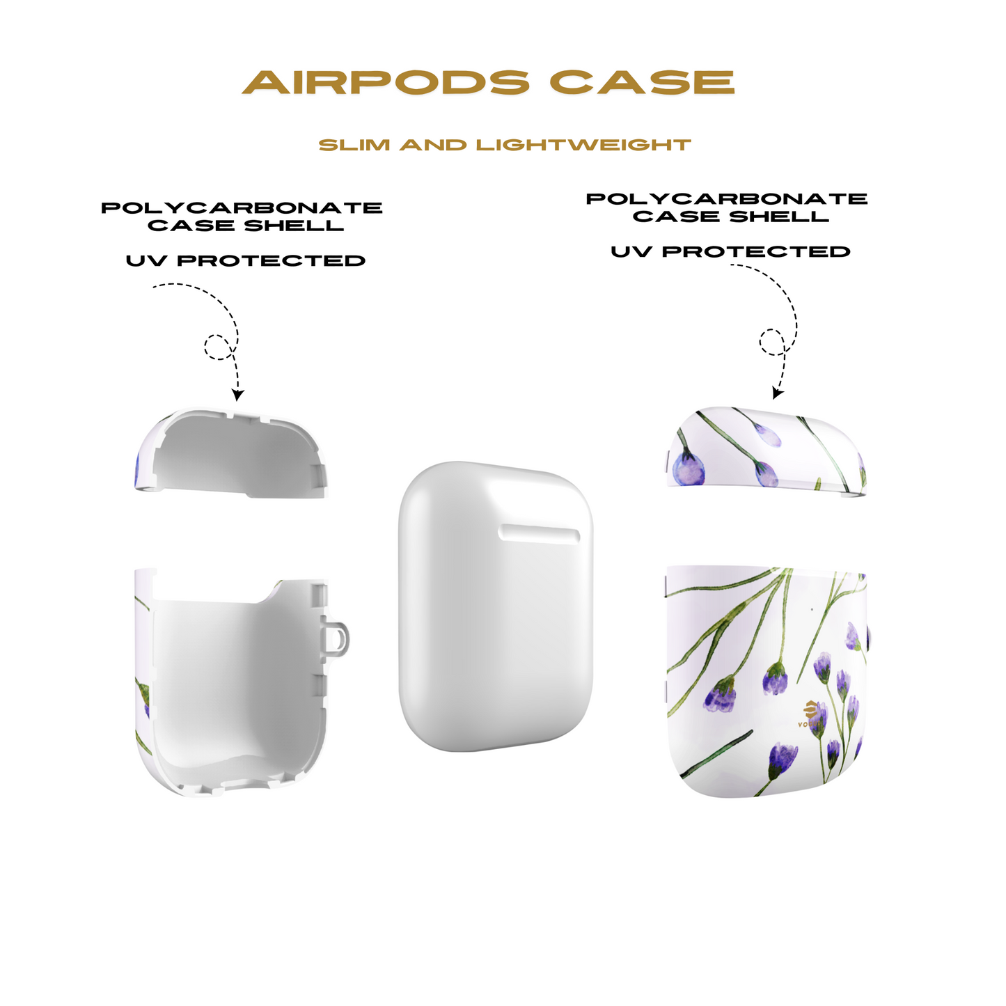 AirPod-Hüllen mit Fliederblütenmotiv