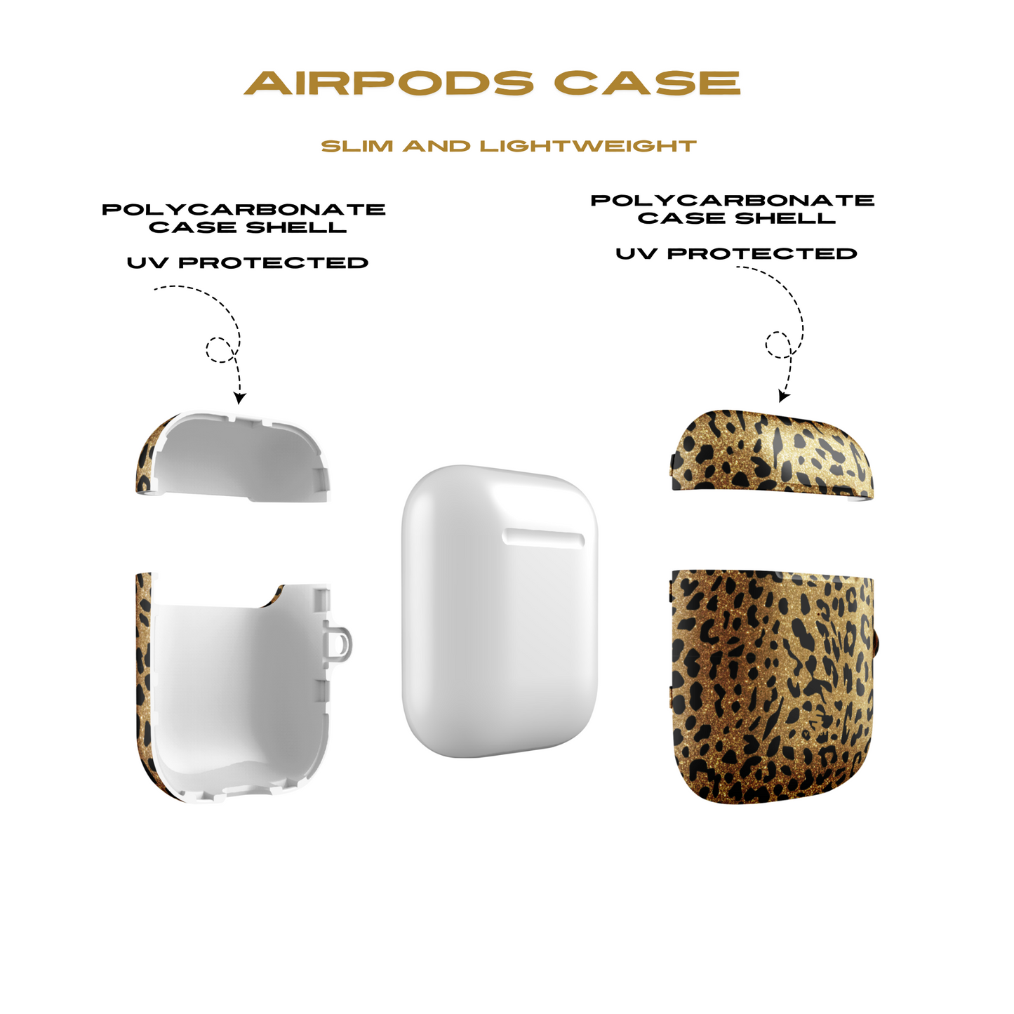 AirPod-Hüllen mit goldenem Leopardenmuster