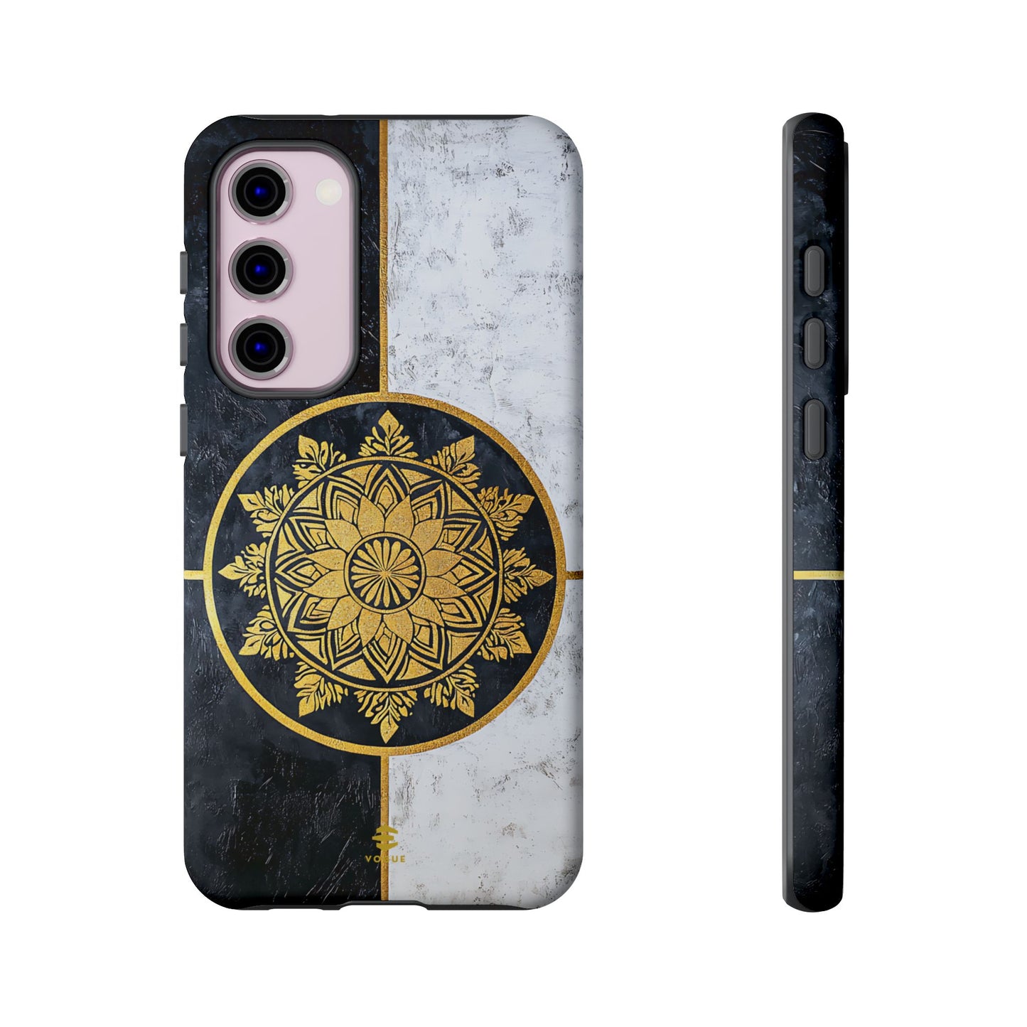 Funda para Samsung con diseño de mandala dorado