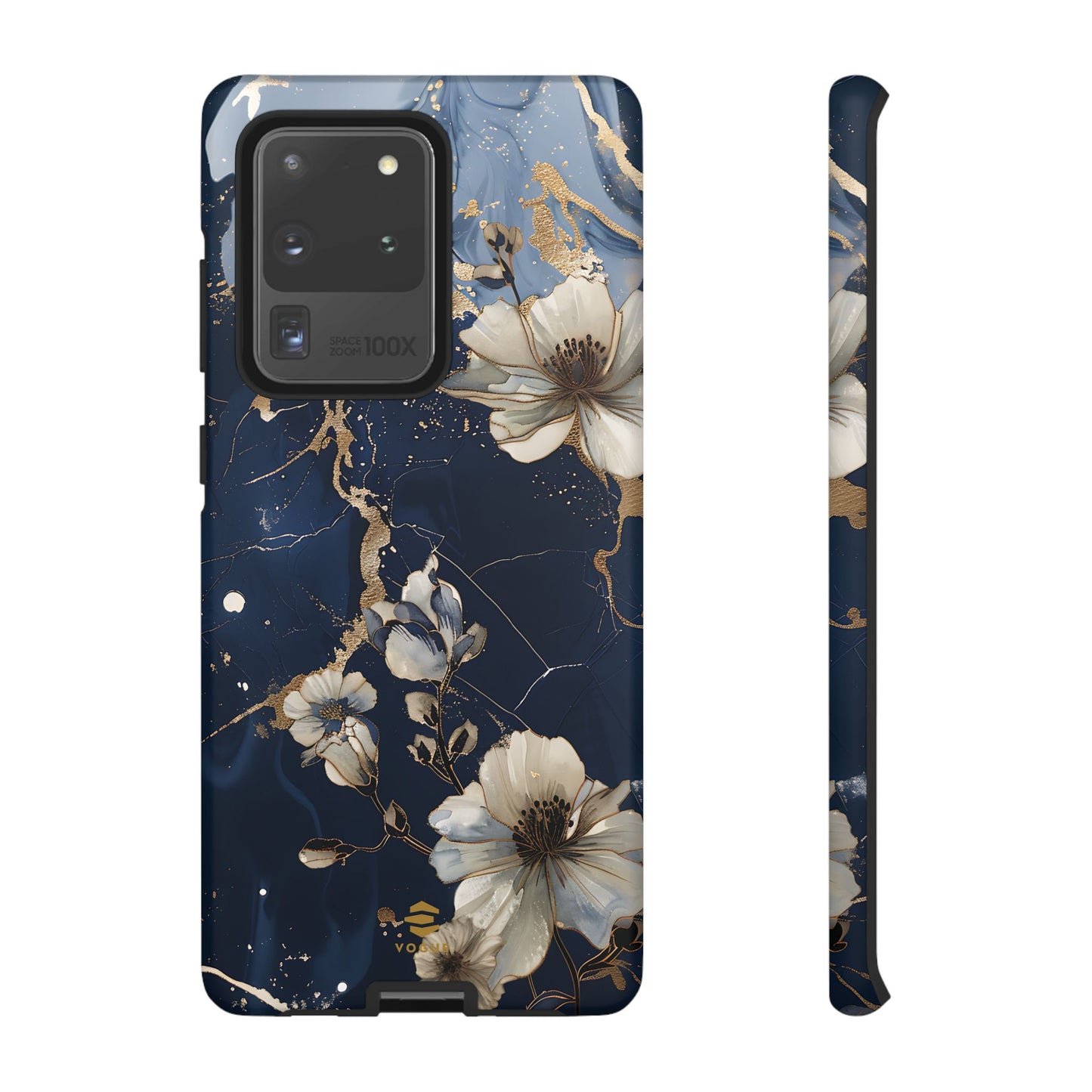 Funda Samsung con diseño floral de mármol