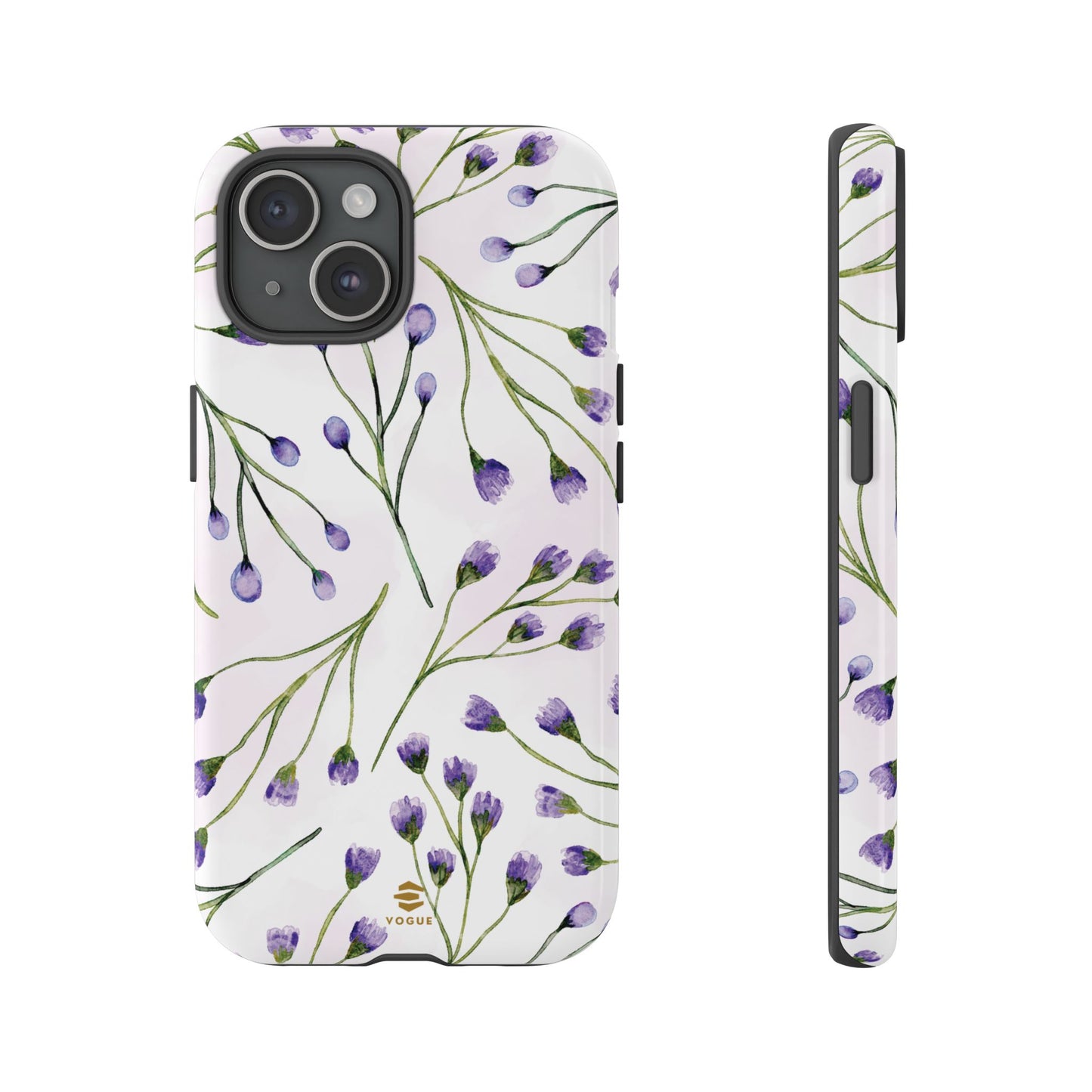 Funda para iPhone con diseño de flores de color lila