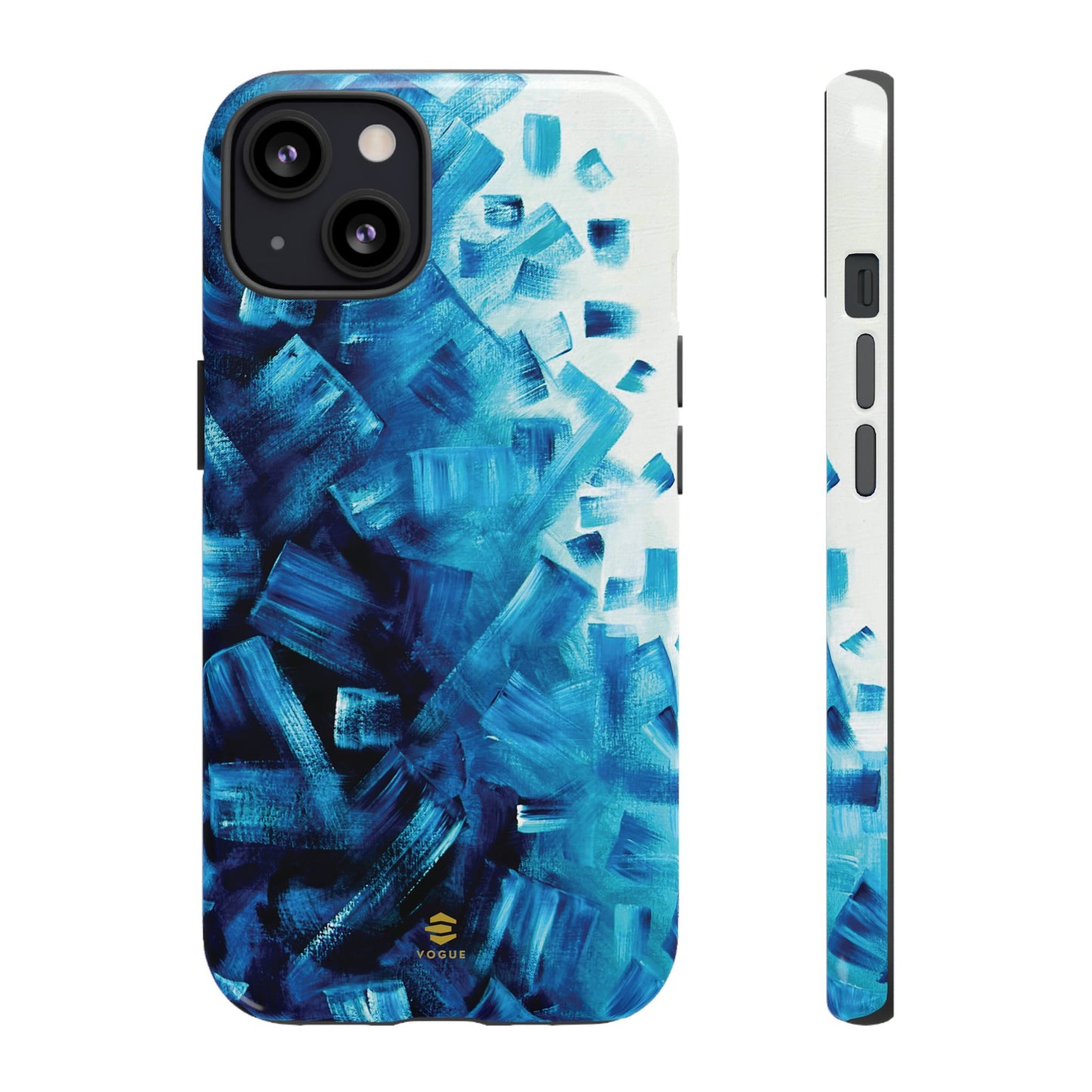 Funda para iPhone con diseño de océano pixelado en azul