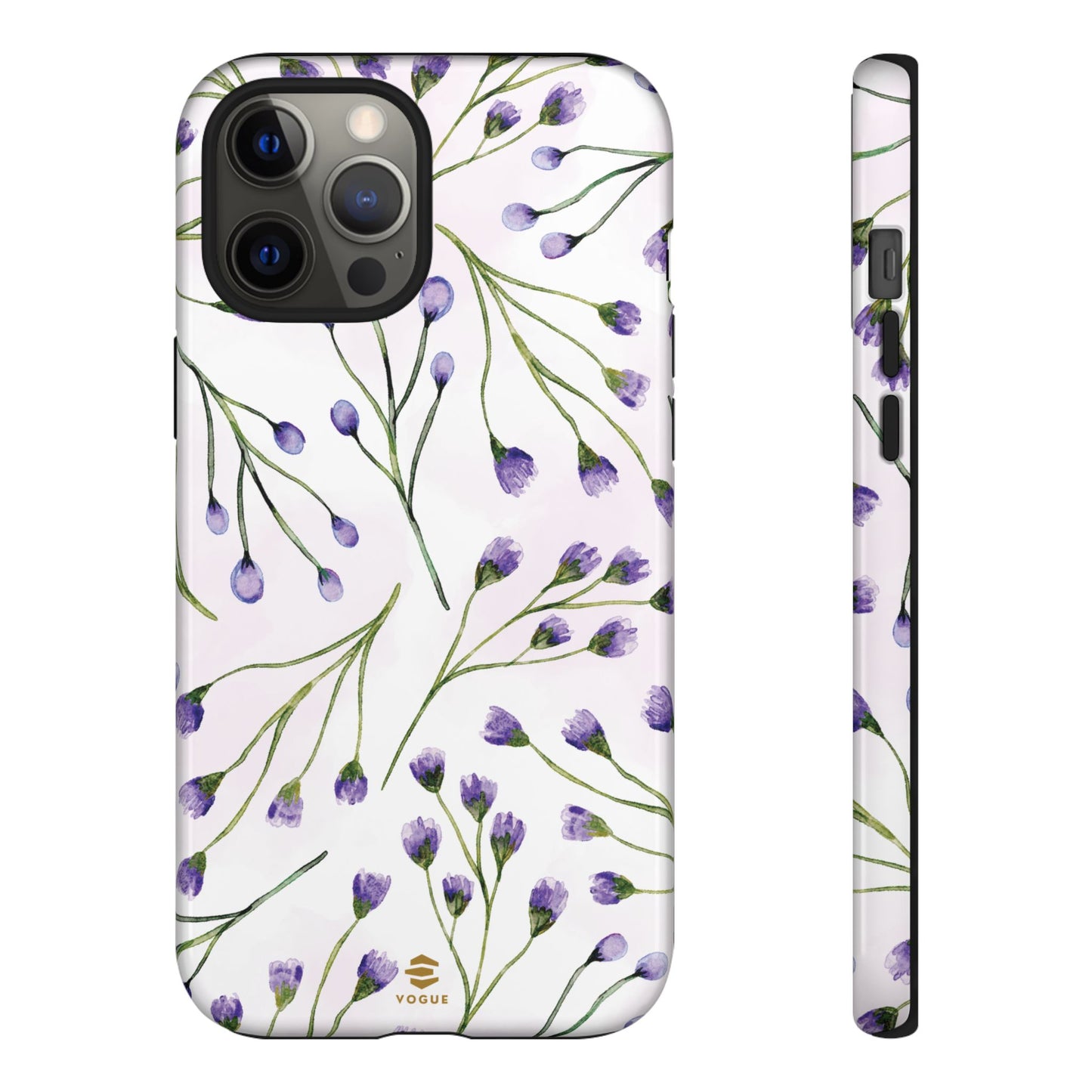 Funda para iPhone con diseño de flores de color lila
