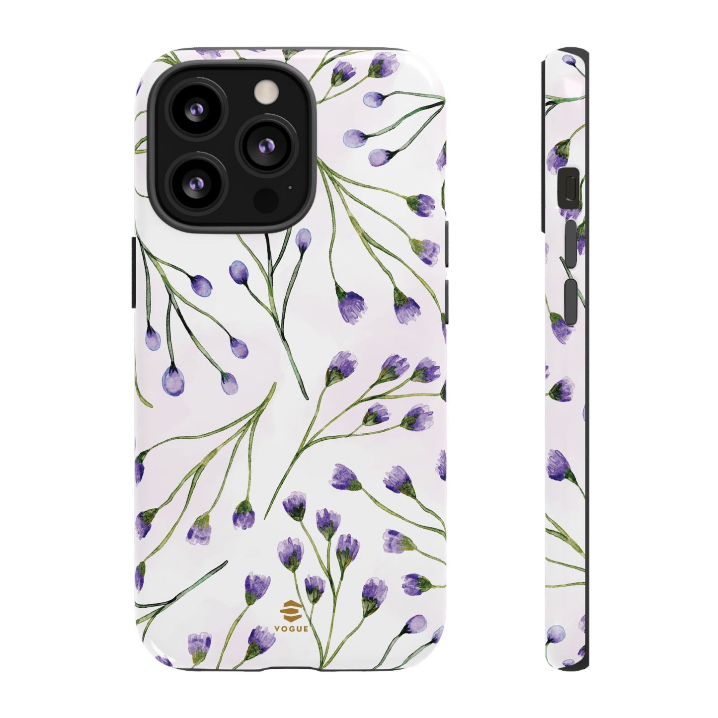 Funda para iPhone con diseño de flores de color lila