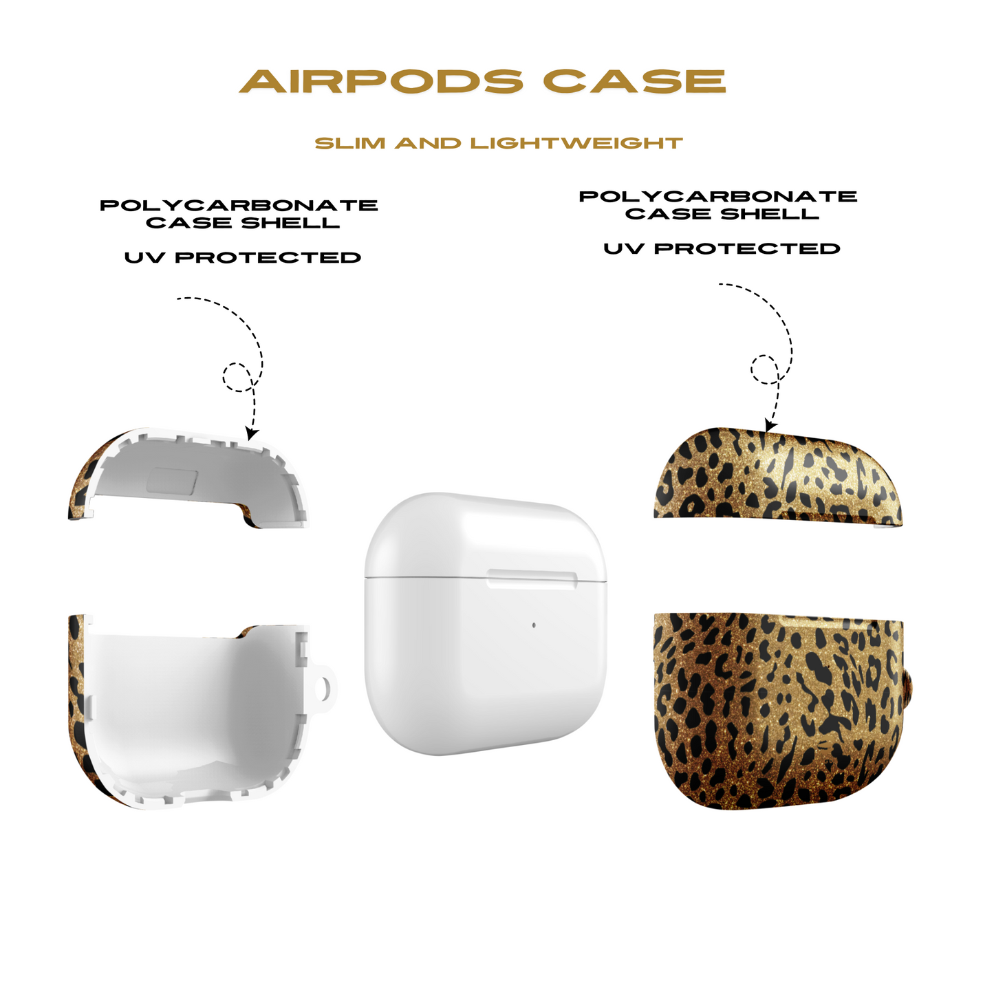 AirPod-Hüllen mit goldenem Leopardenmuster