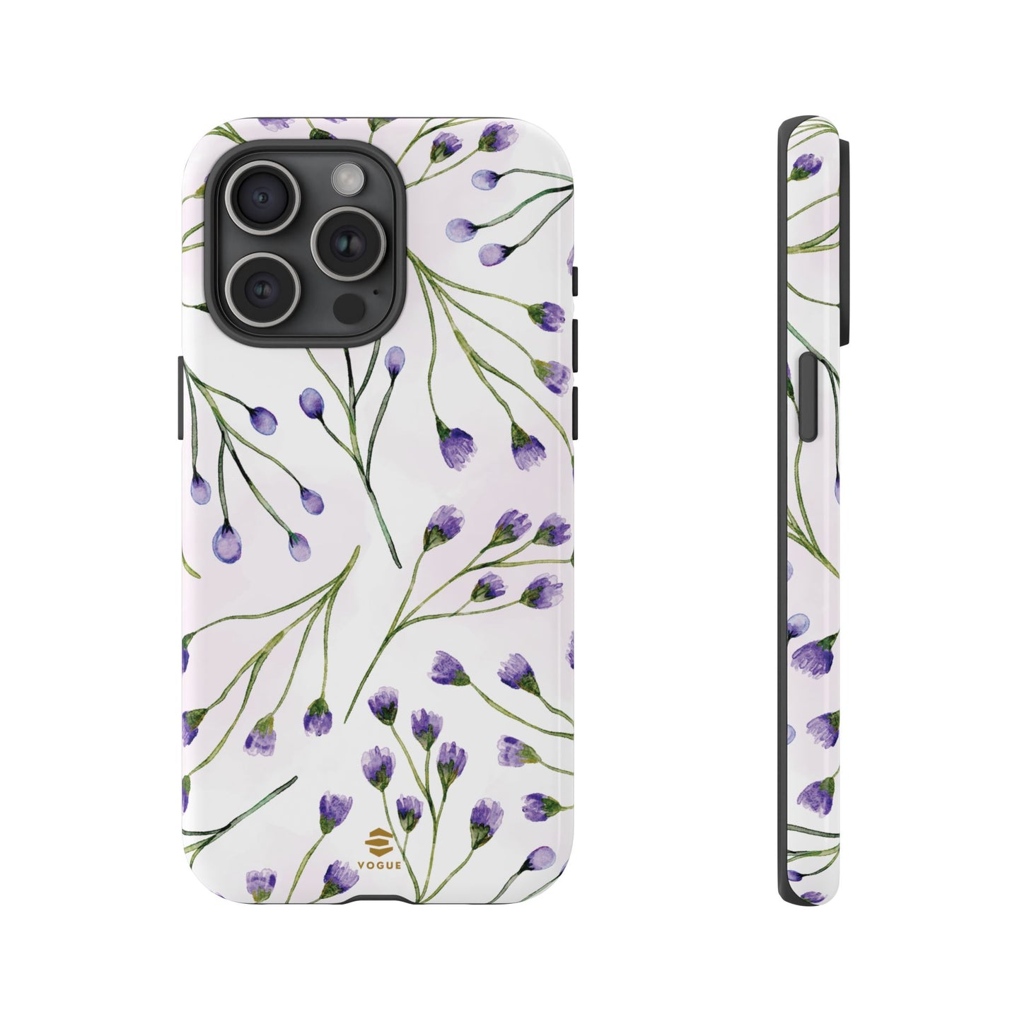 Funda para iPhone con diseño de flores de color lila
