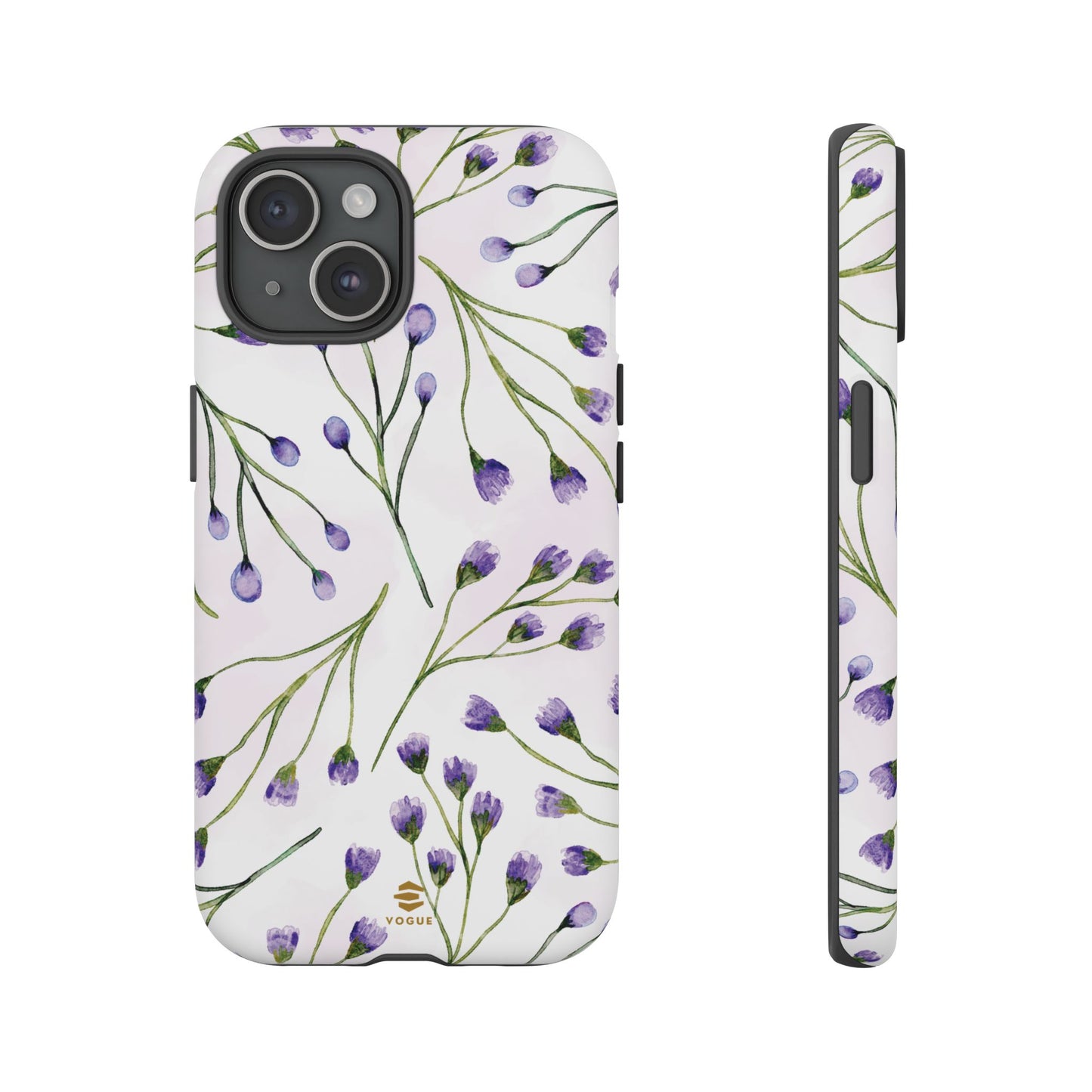 Funda para iPhone con diseño de flores de color lila