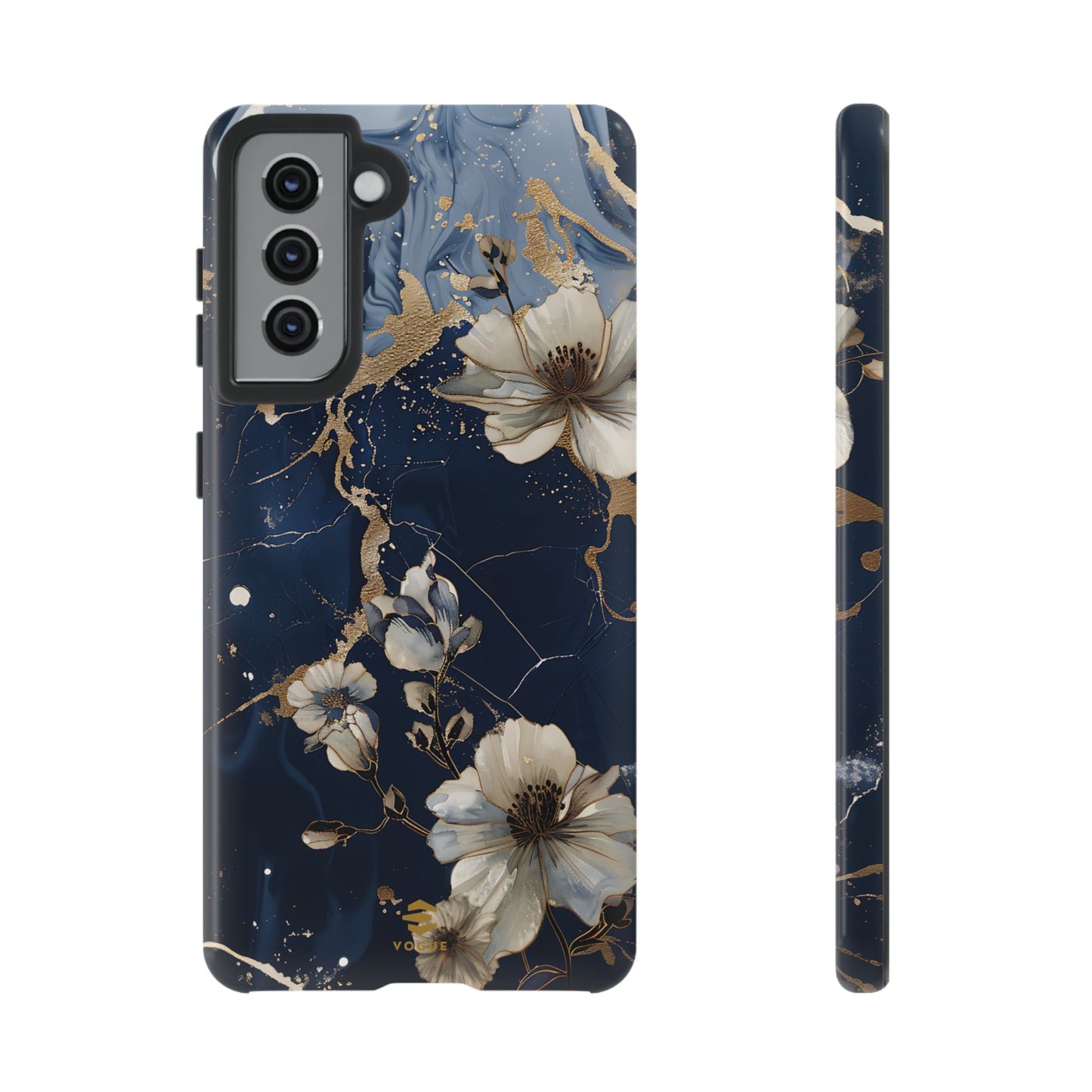 Funda Samsung con diseño floral de mármol