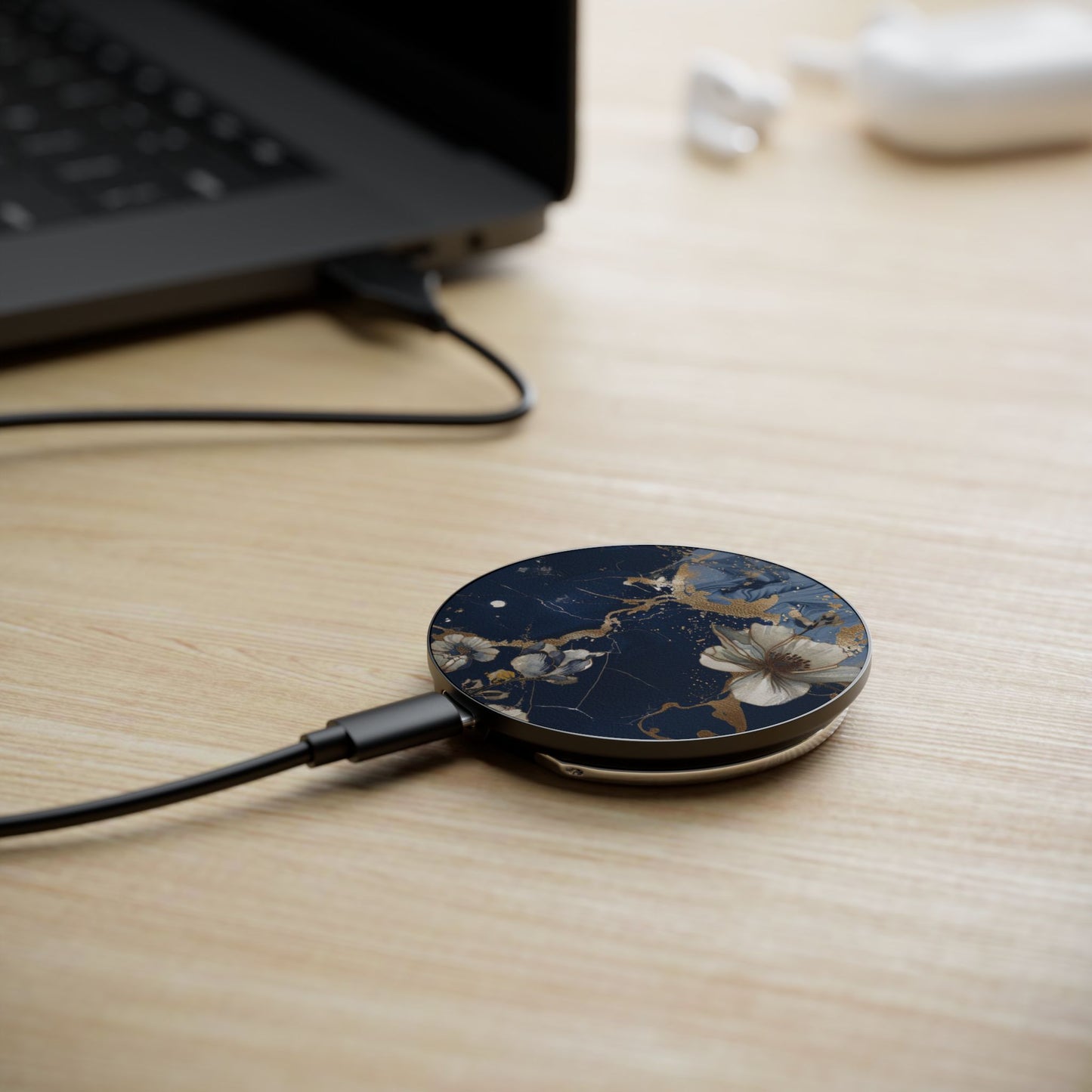 Marble Floral Magnetic Induction Charger