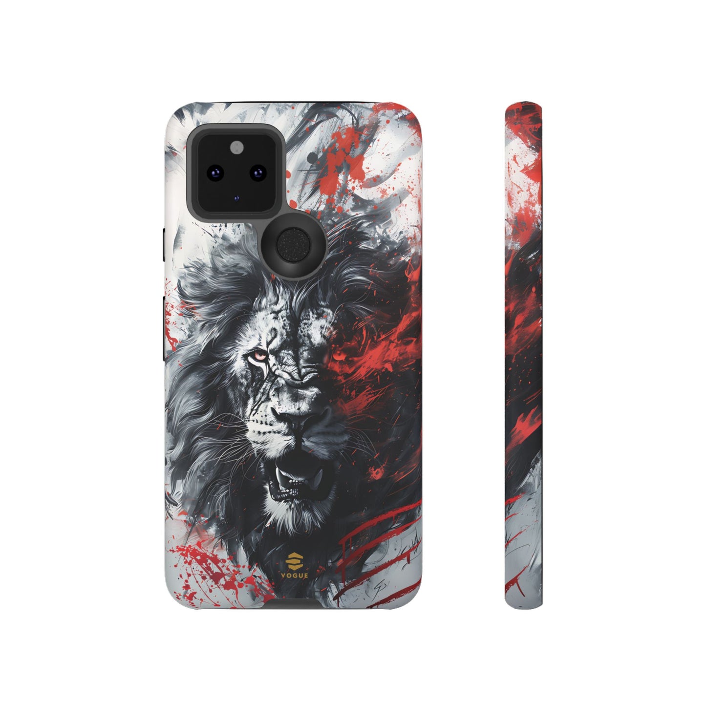 Estuche de Google con arte del león rugiente