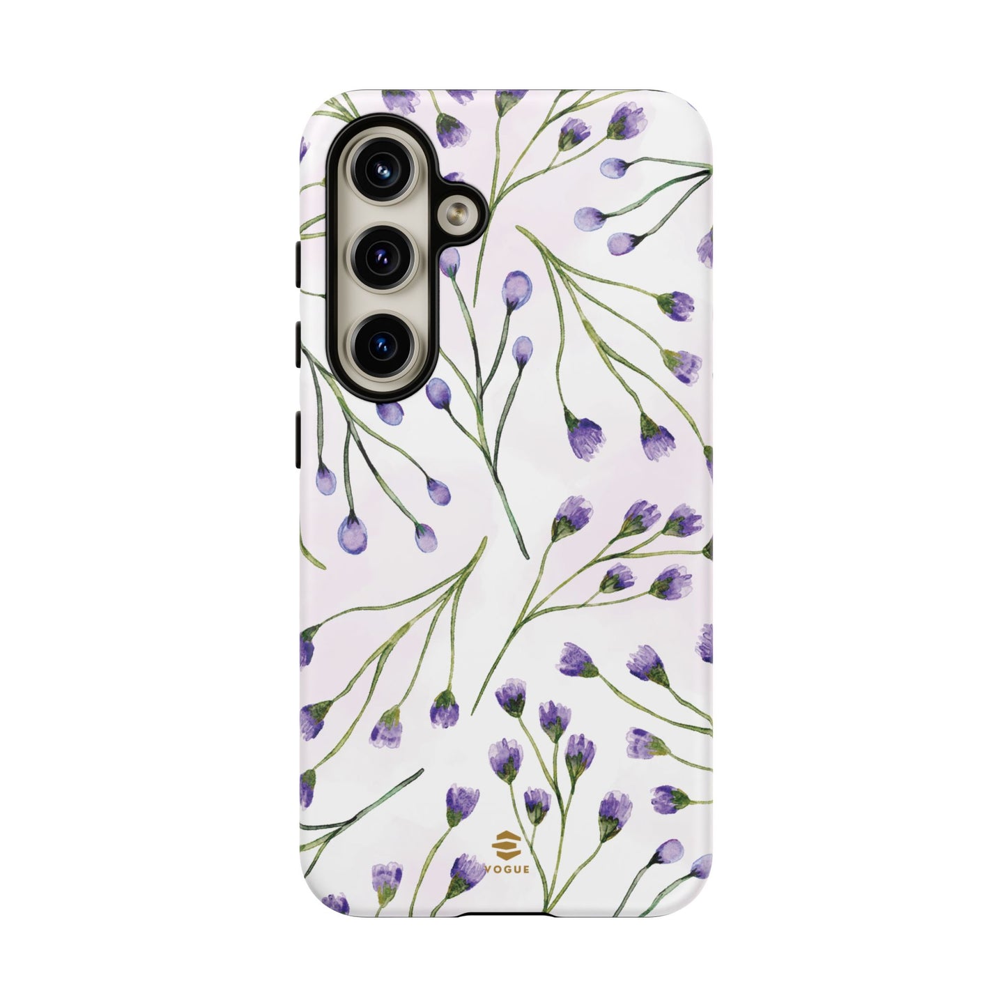 Funda para Samsung con diseño de flores de color lila