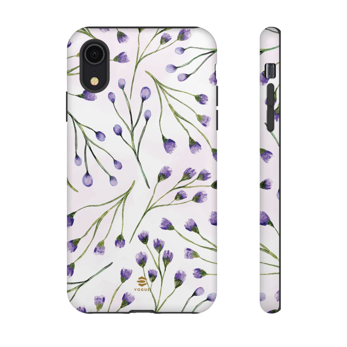 Funda para iPhone con diseño de flores de color lila