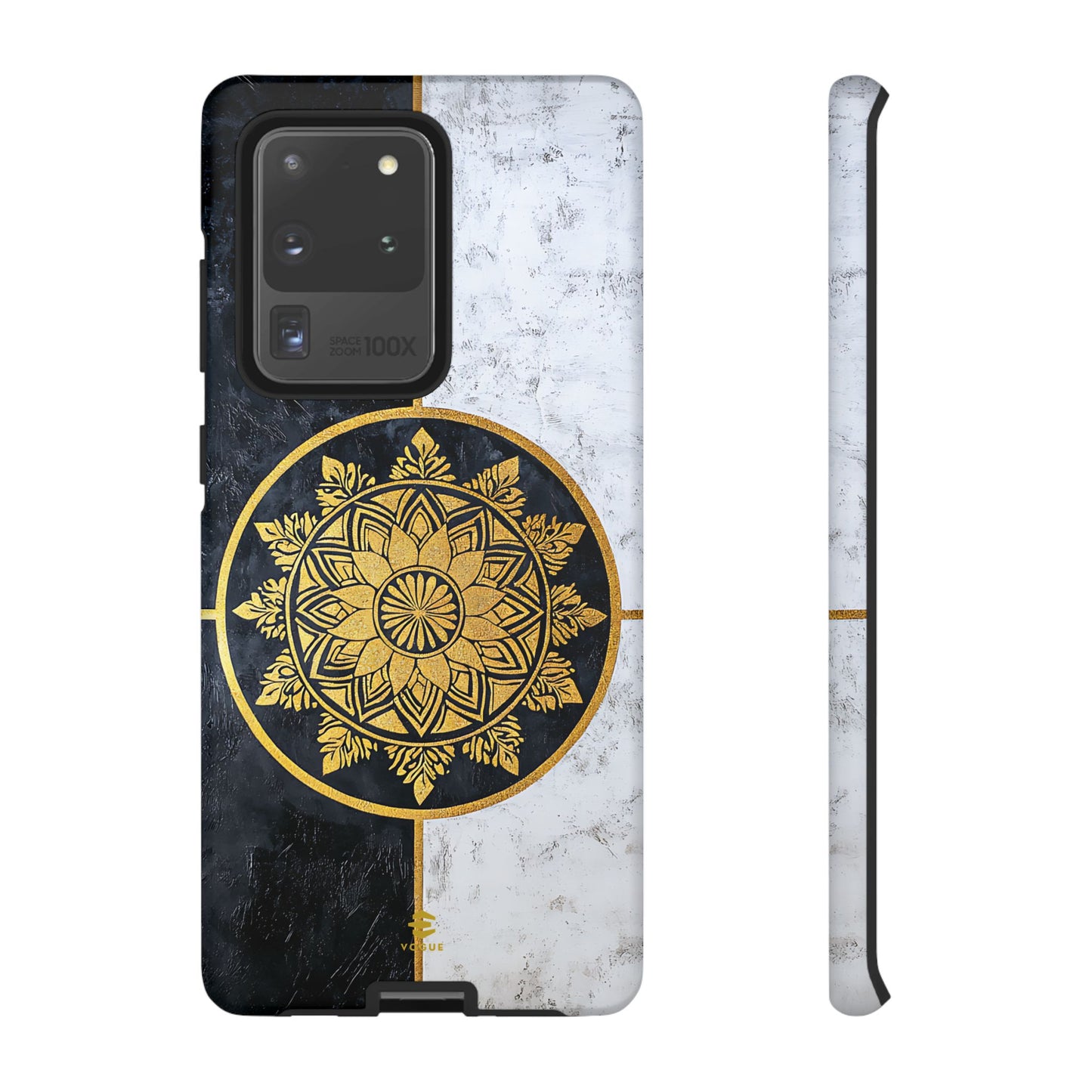 Funda para Samsung con diseño de mandala dorado